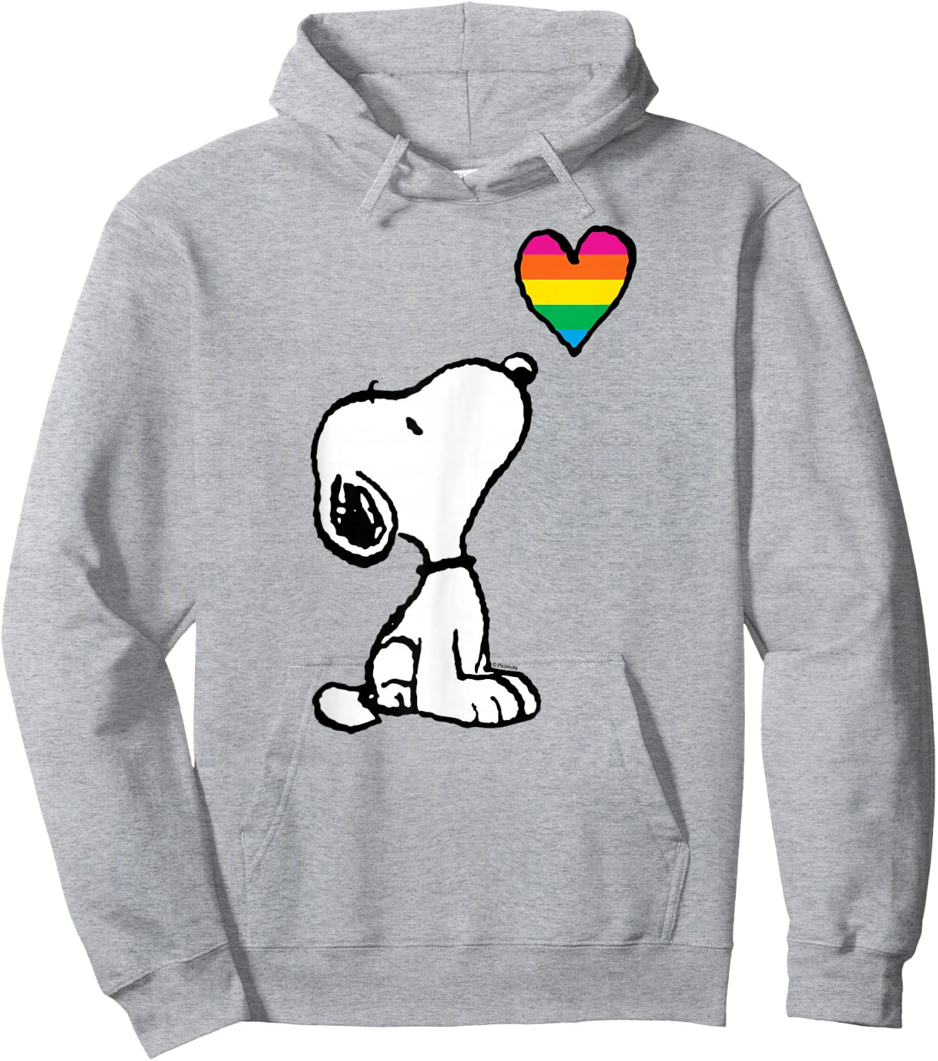 Peanuts - Snoopy Pride Month Rainbow Heart Hoodie - Hoodie | Ash