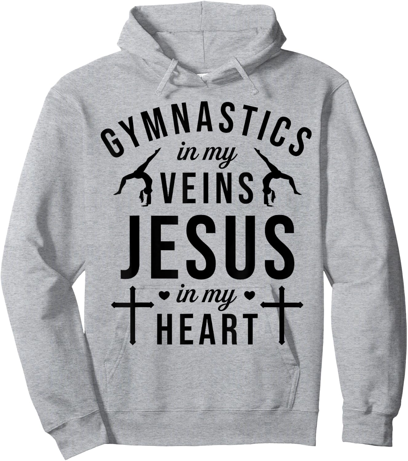 Gymnastics In My Veins Jesus In My Heart Gymnast Christian Hoodie - Hoodie | Ash