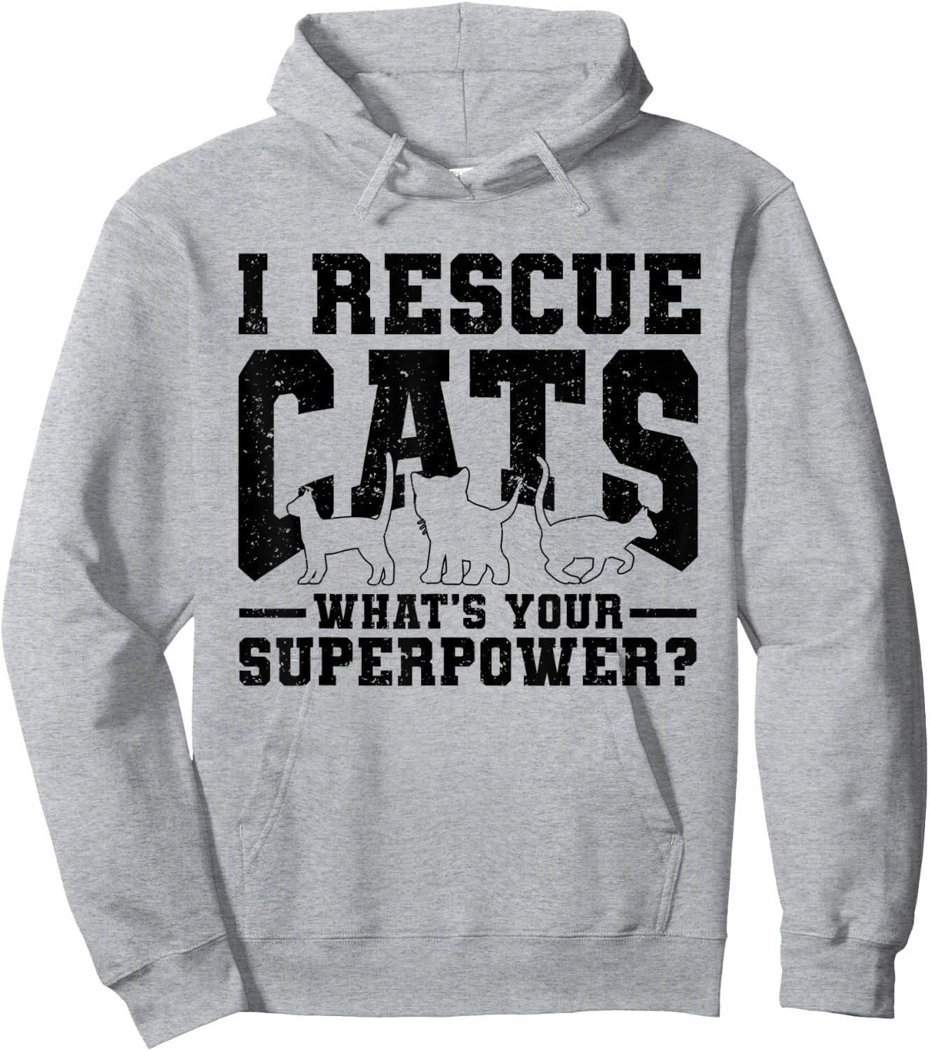 I Rescue Cats Whats Your Superpower Rescue Cat Lover Women Hoodie - Hoodie | Ash