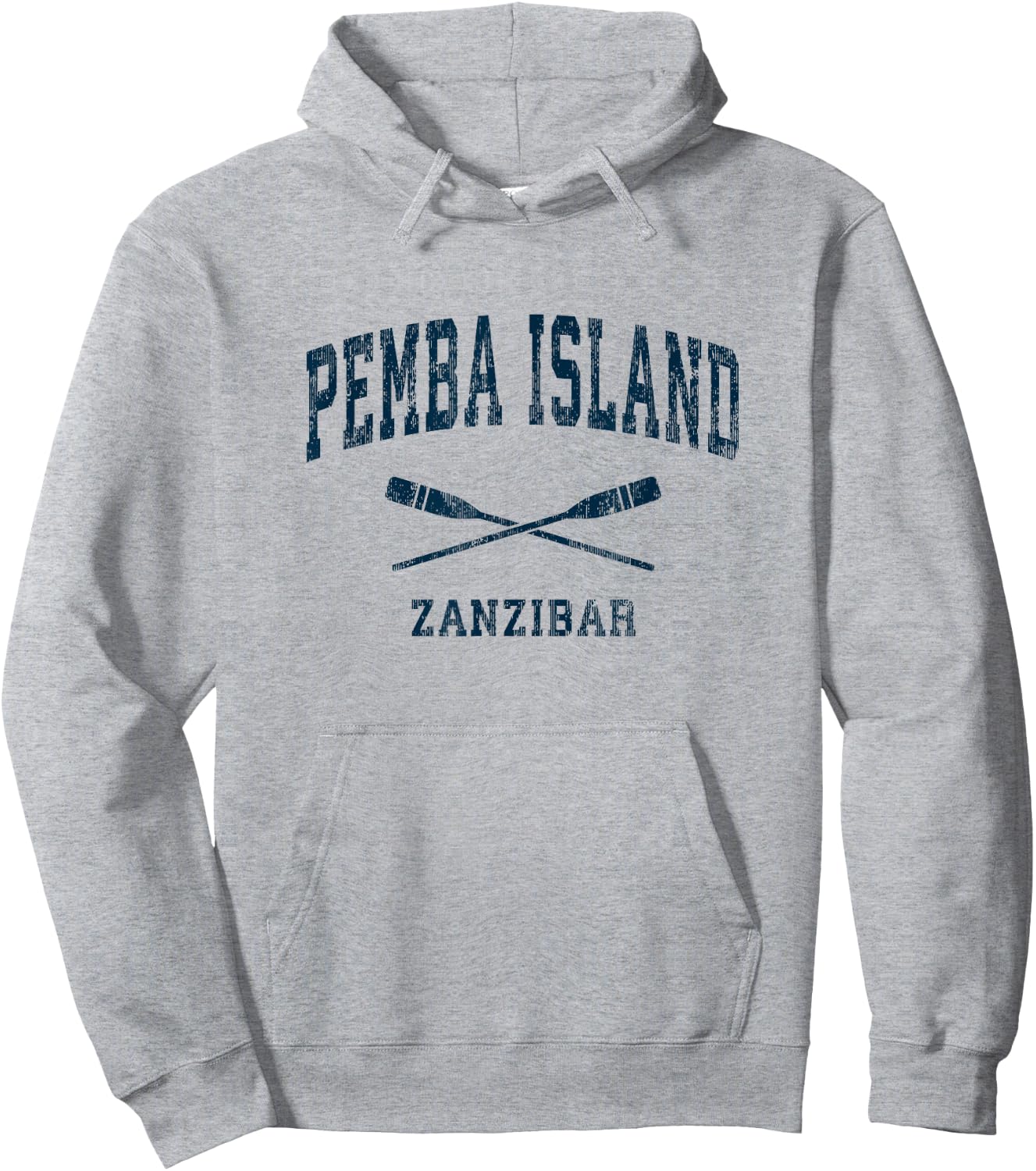 Pemba Island Zanzibar Vintage Nautical Paddles Sports Oars Hoodie - Hoodie | Ash