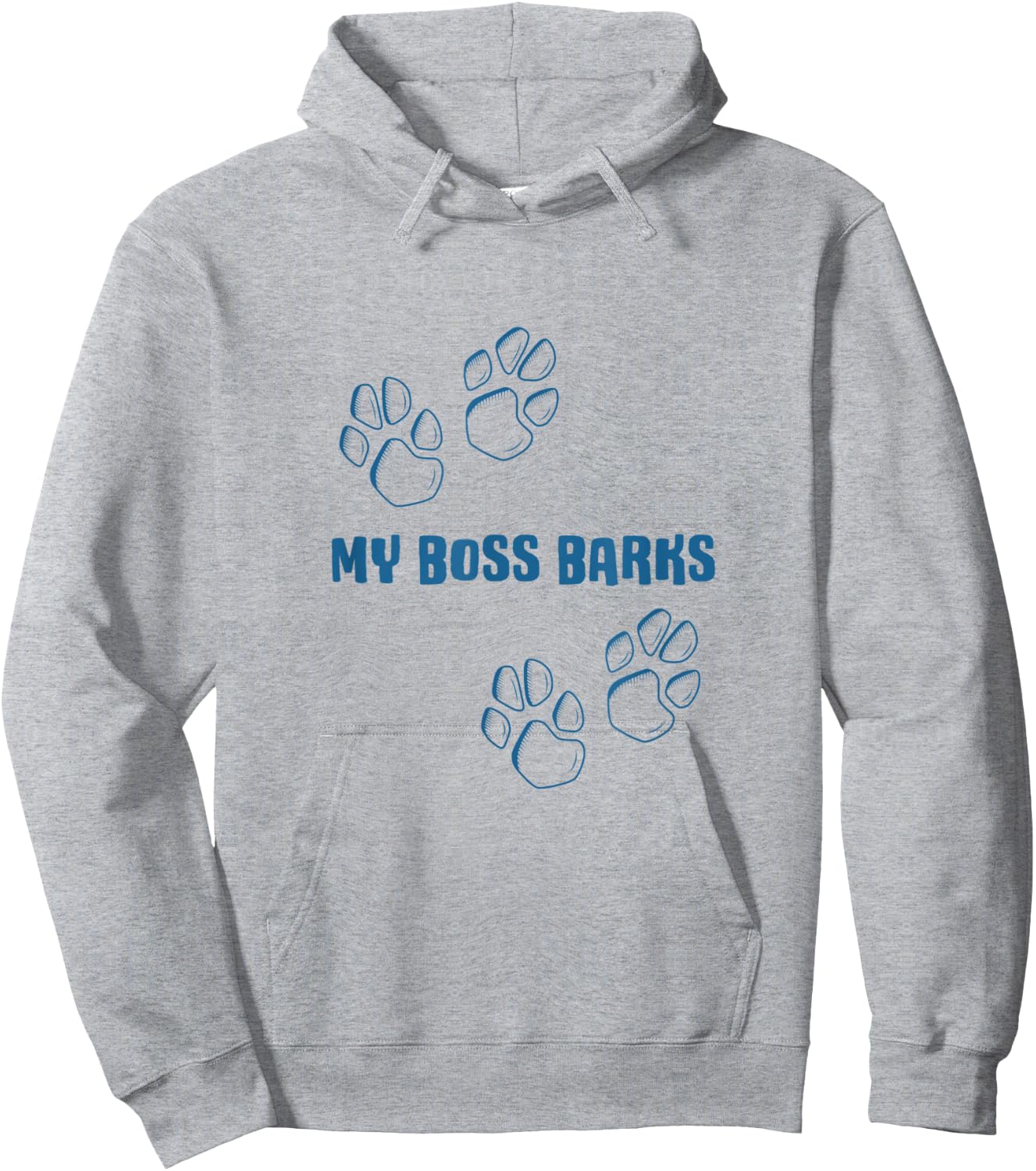 MY BOSS BARKS - Funny Dog Lover Men Women Hoodie - Hoodie | Ash