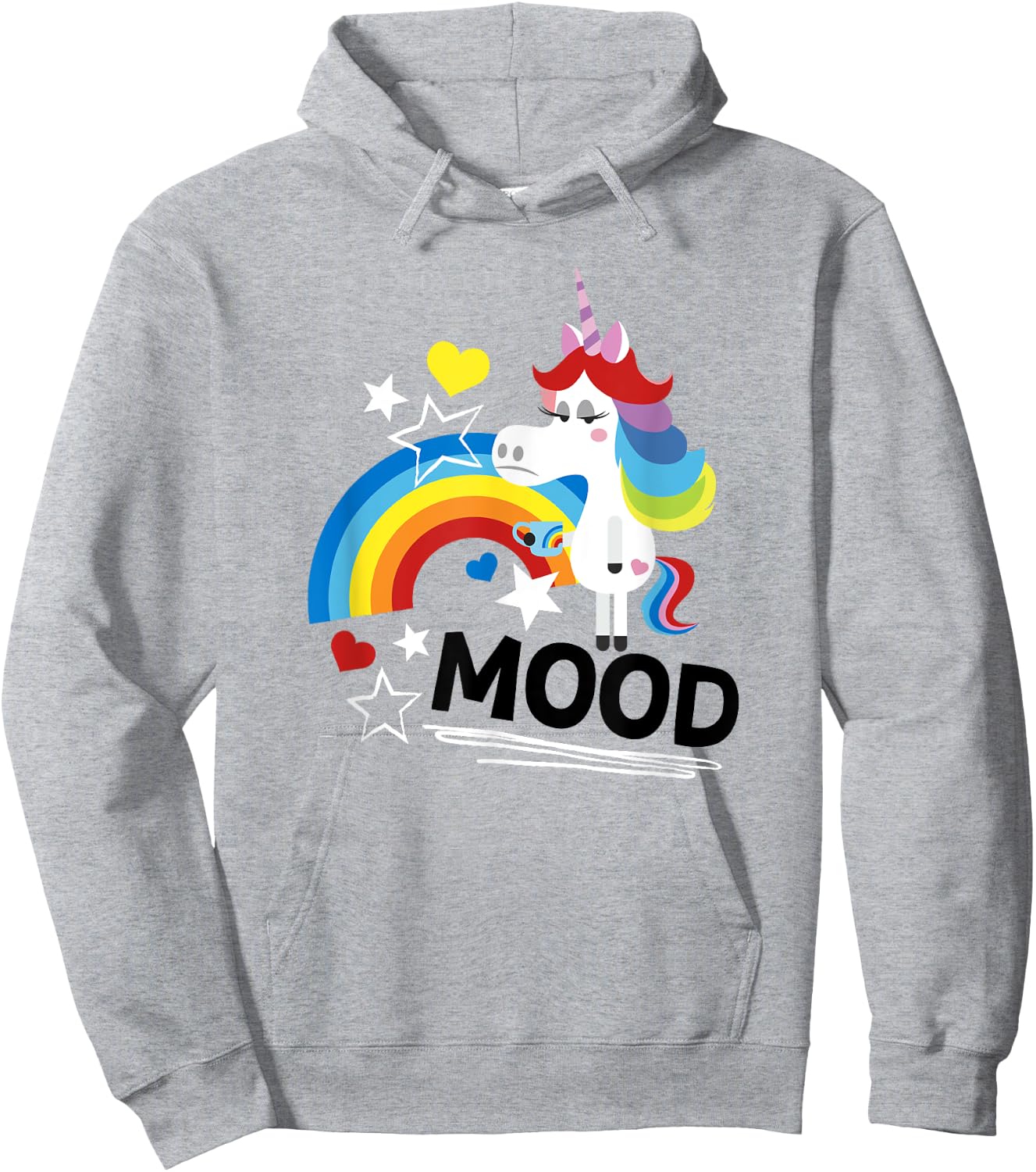 Disney Pixar Inside Out Rainbow Unicorn Mood Logo Hoodie - Hoodie | Ash