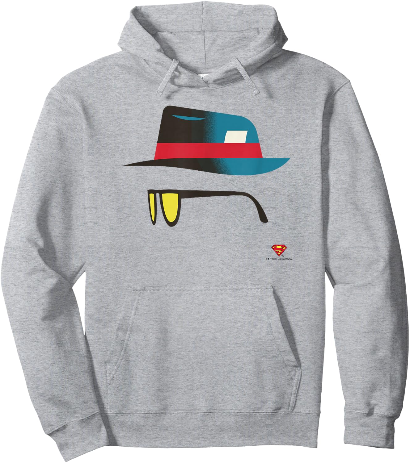 WB100 DC Comics Superman Clark Kent Secret Identity Hoodie - Hoodie | Ash