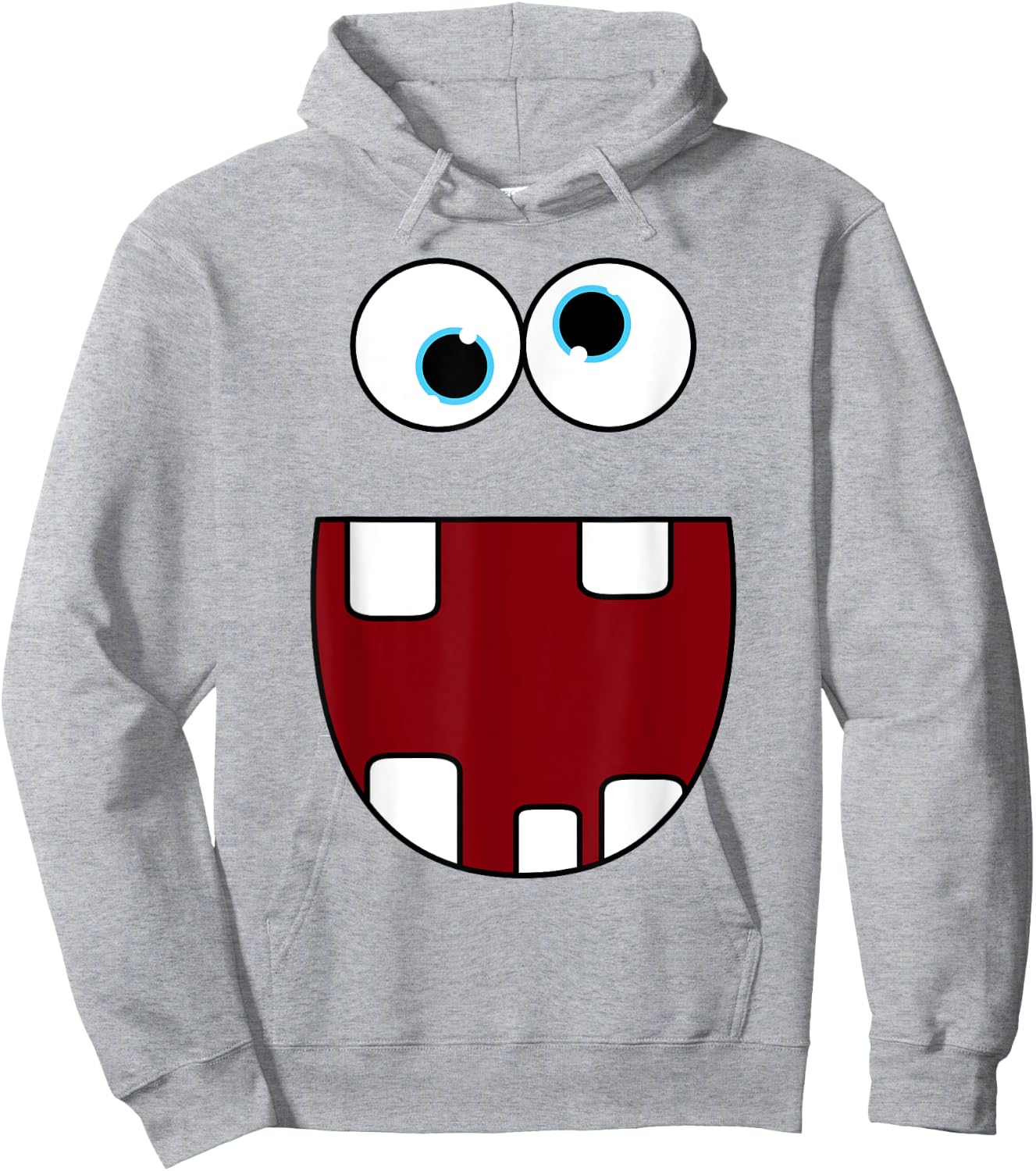 Funny Silly Monster Face Smiling Easy Halloween Costume Hoodie - Hoodie | Ash