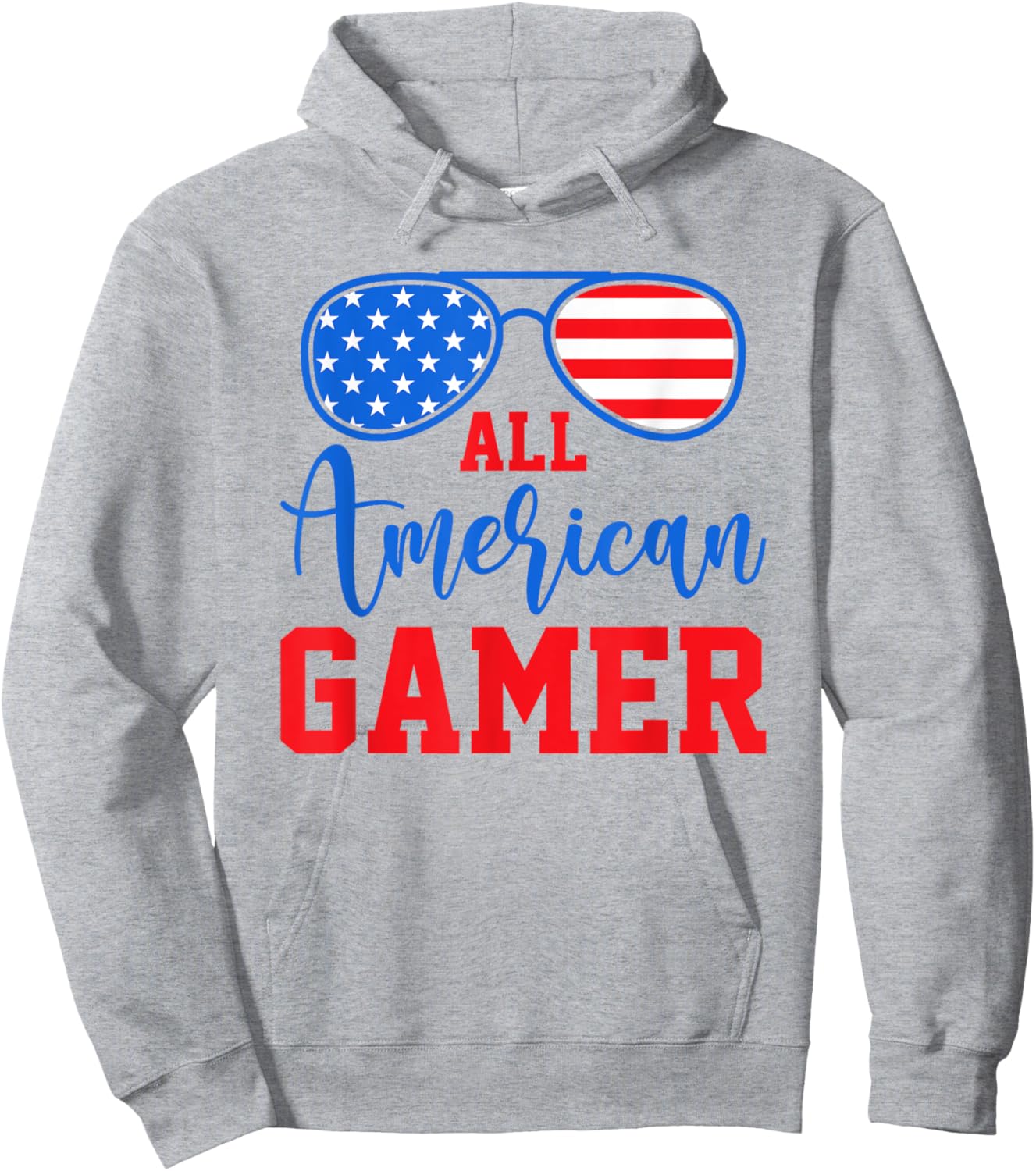 All American Gamer Patriot Men Boys Kids Teen Youth Hoodie - Hoodie | Ash