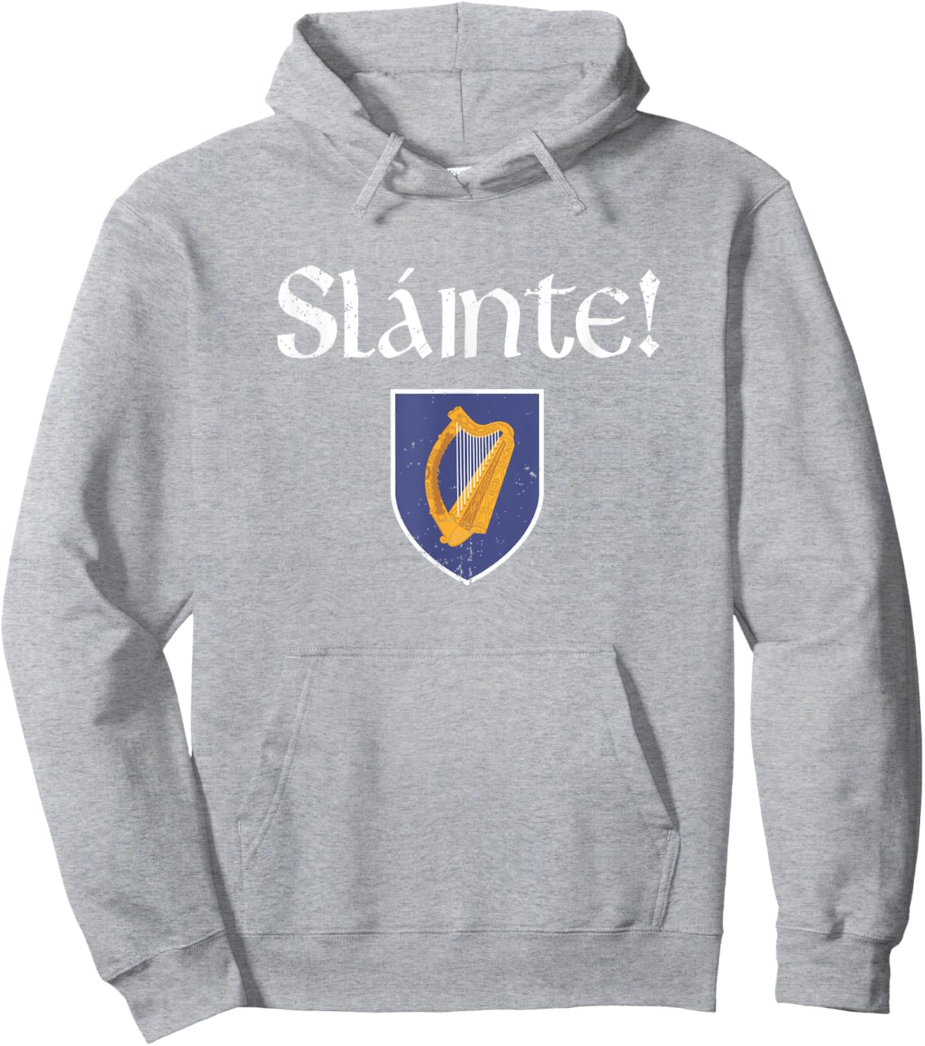 Slainte Shirt Coat of Arms Irish Patriotic St Patrick' Day Men Hoodie - Hoodie | Ash