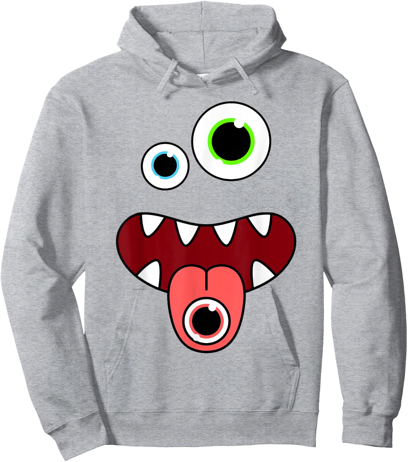 Funny Silly Monster Face Easy Birthday Halloween Costume Hoodie - Hoodie | Ash