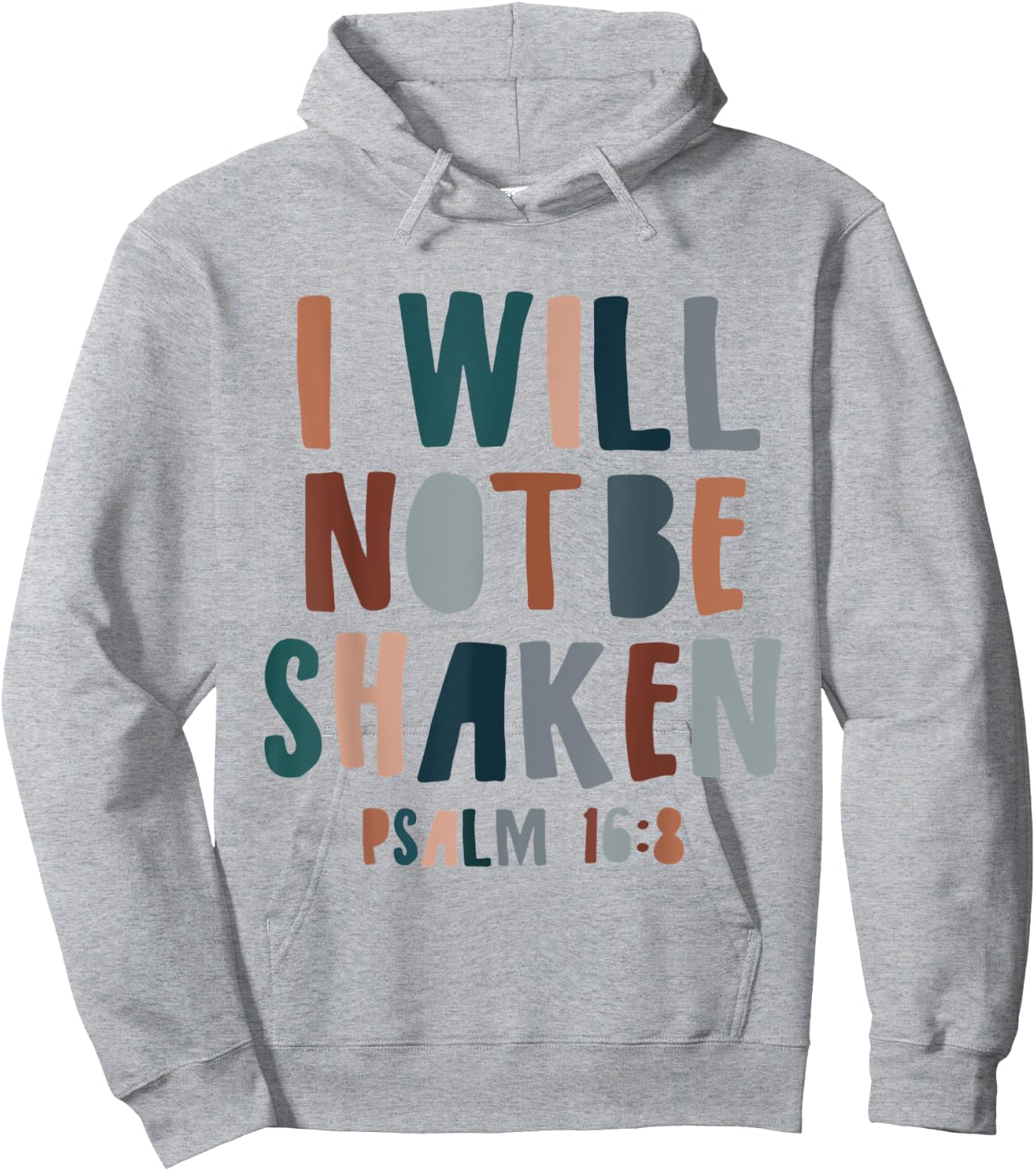Religious I Will Not Be Shaken Boho Christian Bible Verse Hoodie - Hoodie | Ash