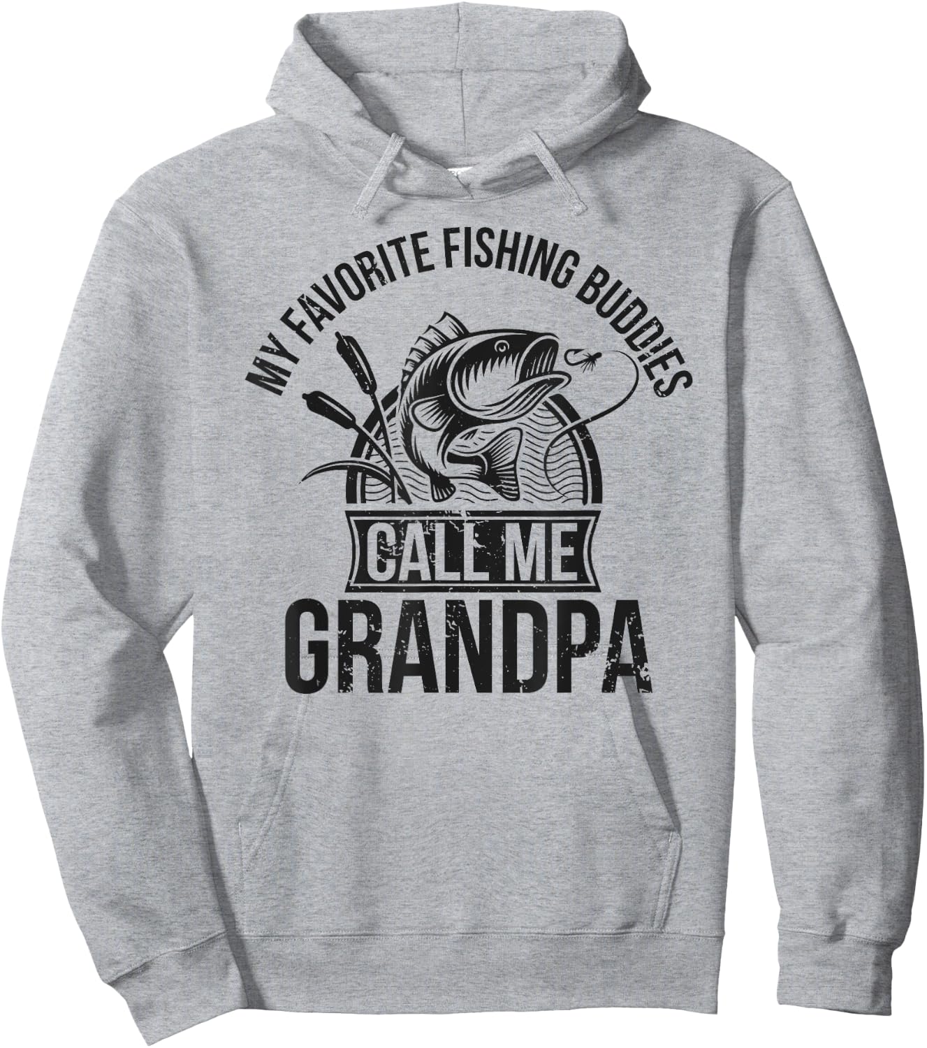 My Favorite Fishing Buddies Call Me Grandpa Fishing Buddy Hoodie - Hoodie | Ash