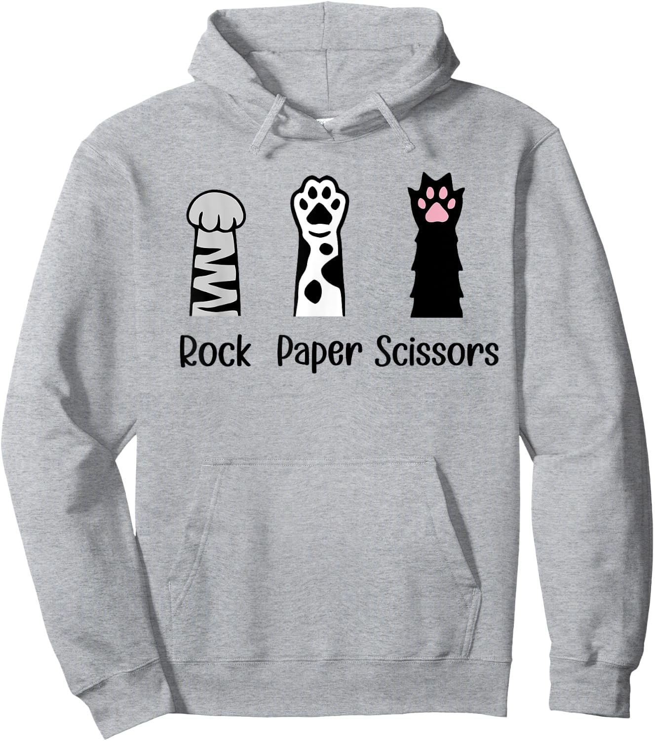 Introvert Cat Animal Rescue Pet Lover Gifts ROCK PAPER SCISSORS Hand Game Cute Paw Funny Cat Lover Hoodie - Hoodie | Ash