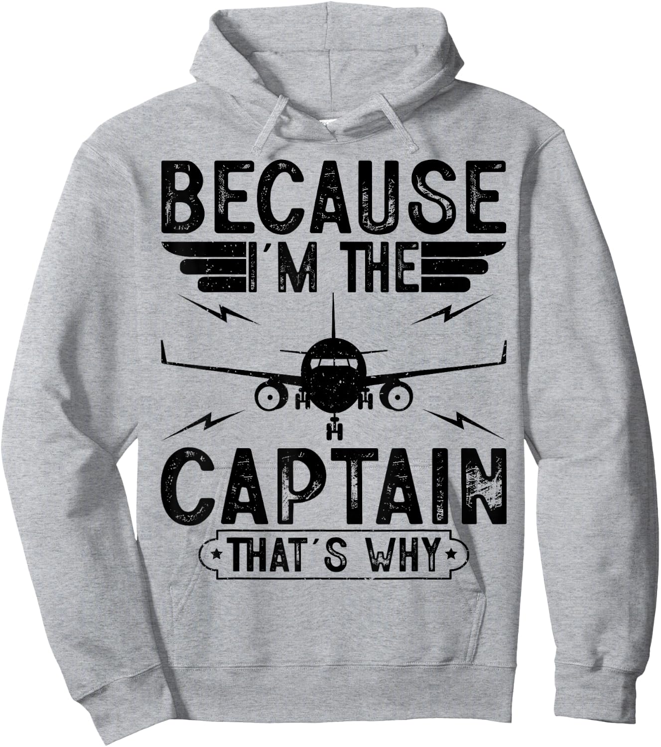 Because I'm The Captain Retro Airplanes Pilot Aviation Gifts Hoodie - Hoodie | Ash