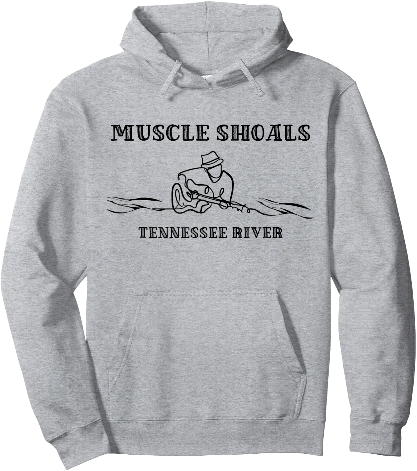Muscle Shoals Alabama AL Guitar Player On River Music City Hoodie - Hoodie | Ash