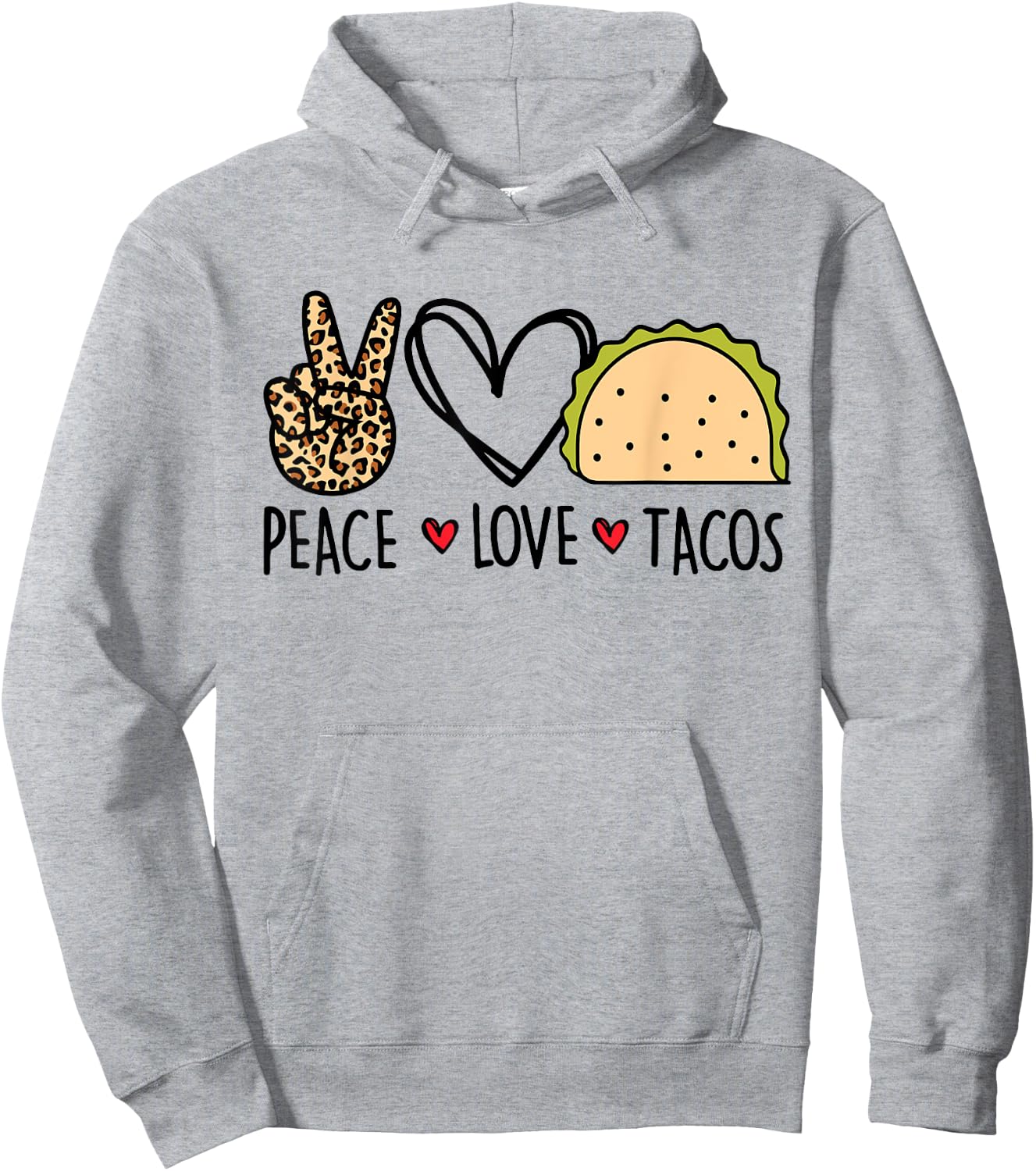 Peace Love Tacos Cinco De Mayo Gifts for Mexican Women Kids Hoodie - Hoodie | Ash