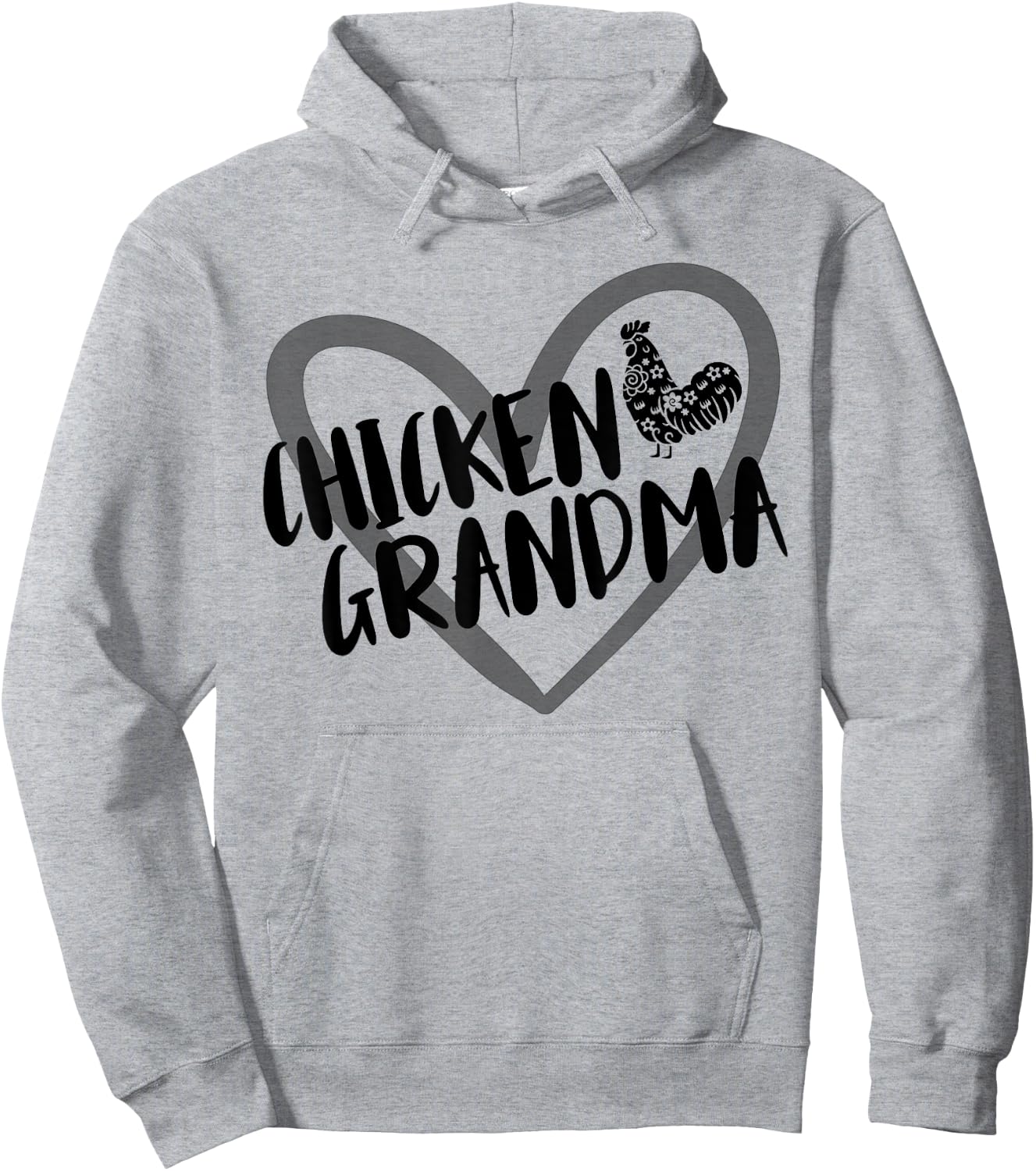 Chicken Grandma Heart Farmer Funny Chicken Lover Hoodie - Hoodie | Ash