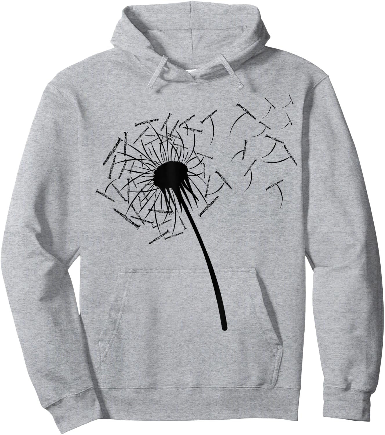 Dandelion Clarinet Shirt for Clarinetist | Clarinet Hoodie - Hoodie | Ash