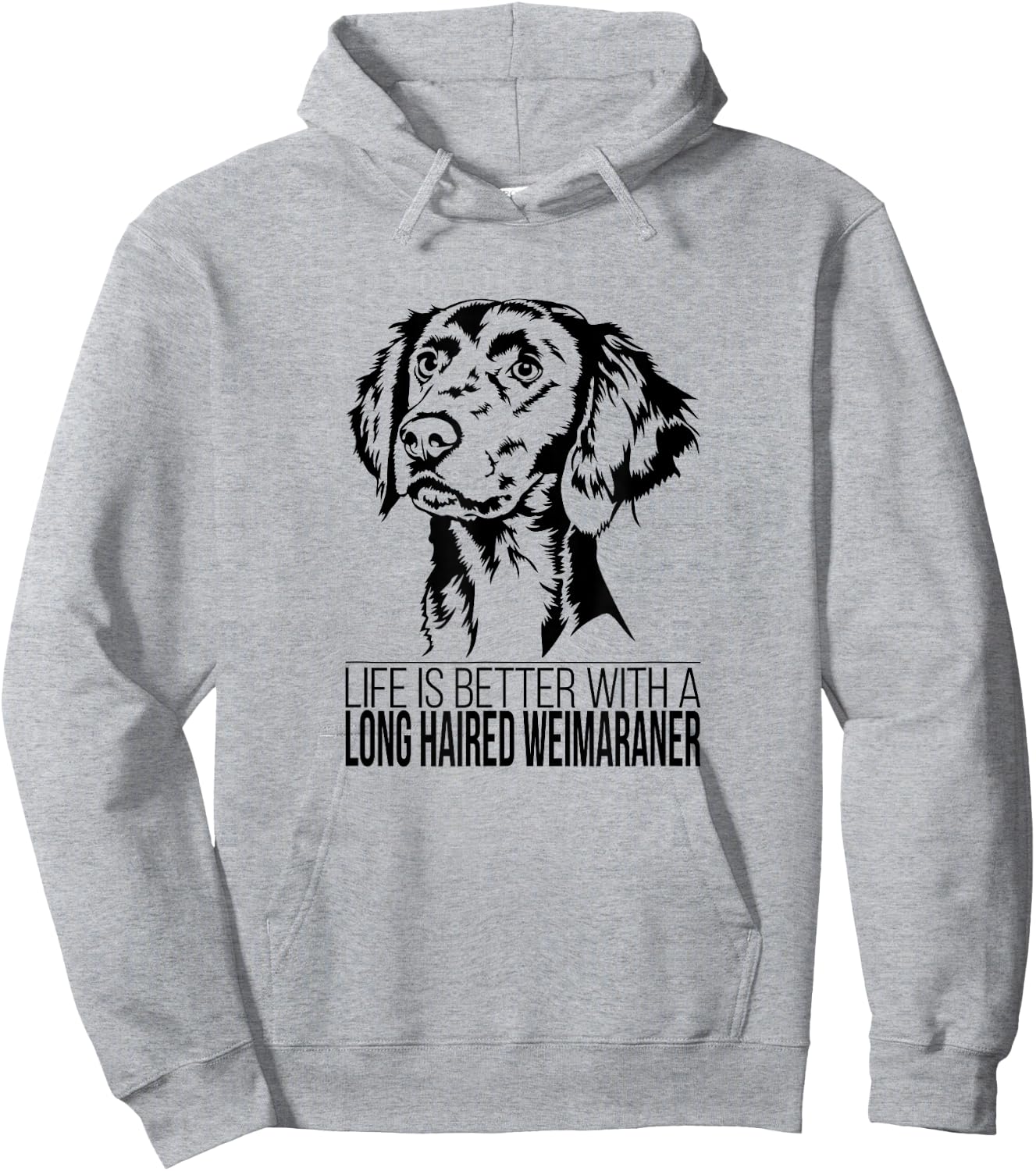 Life is Better Long Haired Weimaraner dog mom dog Hoodie - Hoodie | Ash