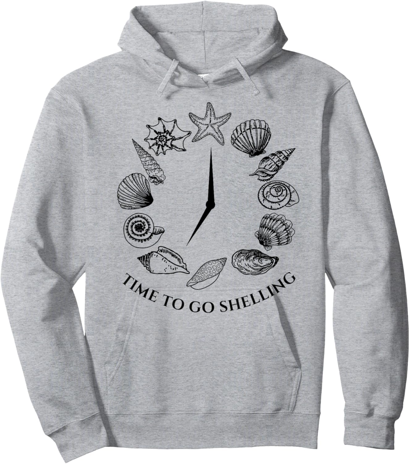 Time to Go Shelling Ocean Beach Lover Shell Collector Gift Men Women Hoodie - Hoodie | Ash