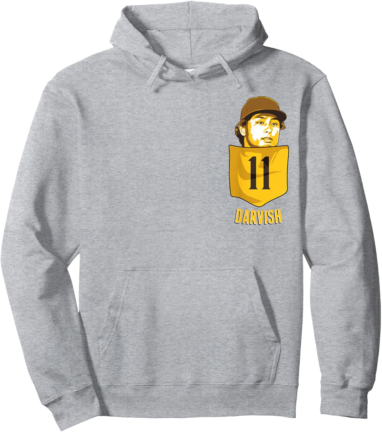 Yu Darvish San Diego Baseball Pocket MLBPA Hoodie - Hoodie | Ash