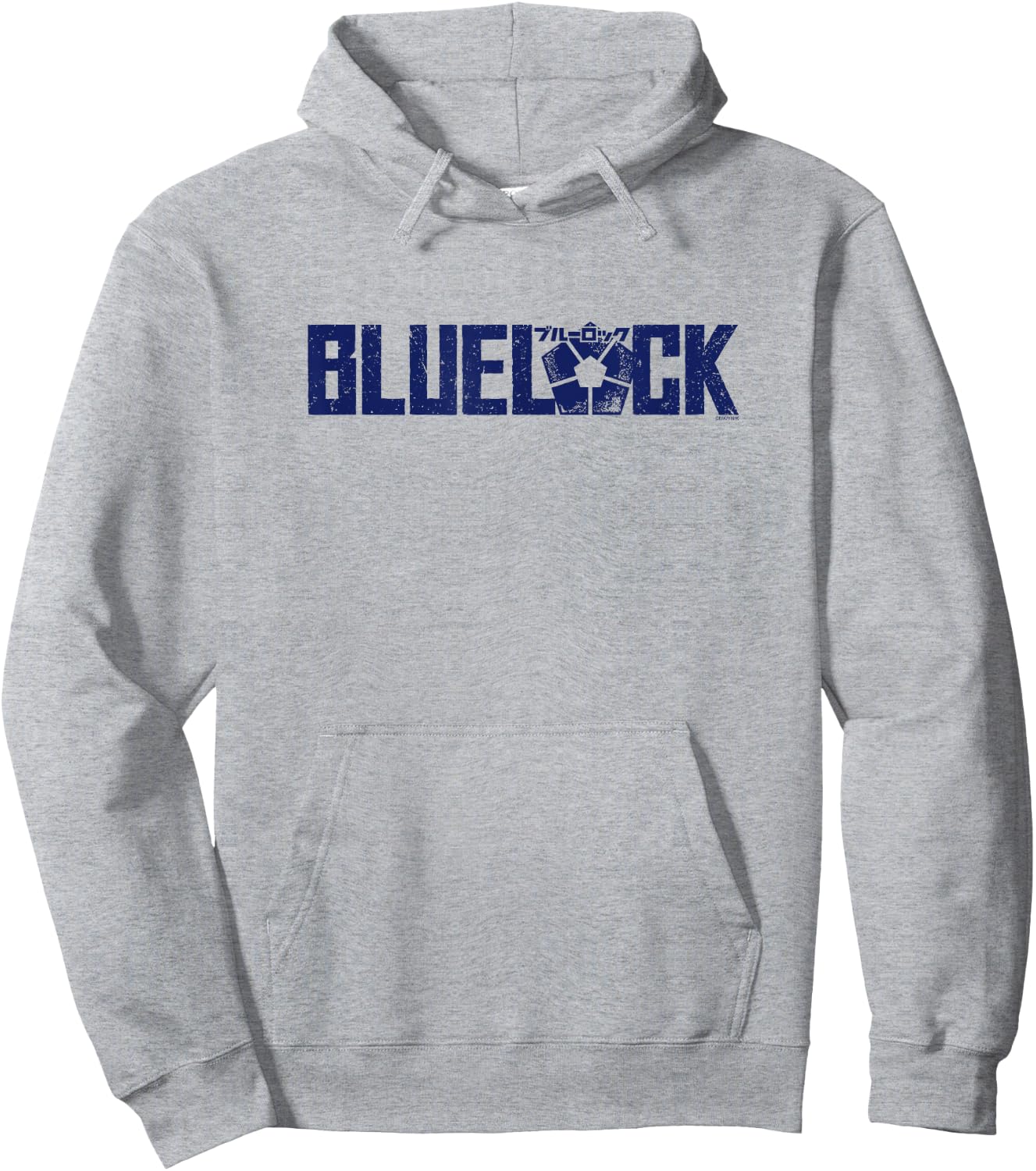 Blue Lock Official Epic Blue Bold Distressed Big Chest Logo Hoodie - Hoodie | Ash