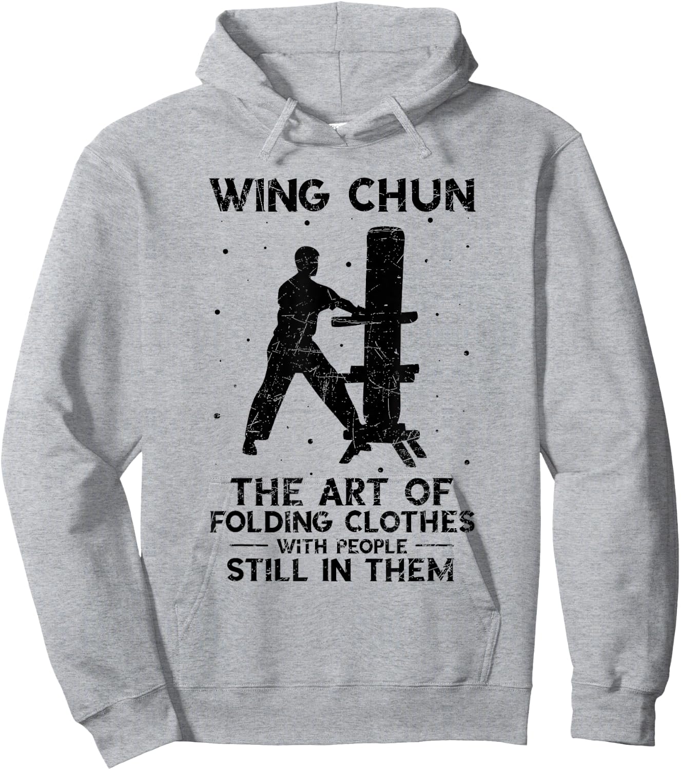 Vintage The Art Of Folding Clothes Kung Fu Wing Chun Hoodie - Hoodie | Ash