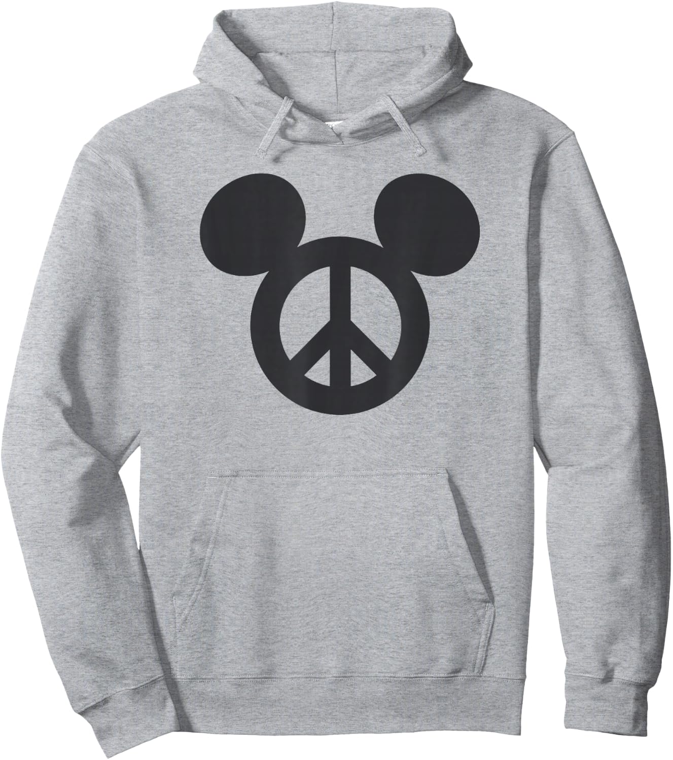 Disney Mickey And Friends Classic Peace Sign Mickey Logo Hoodie - Hoodie | Ash