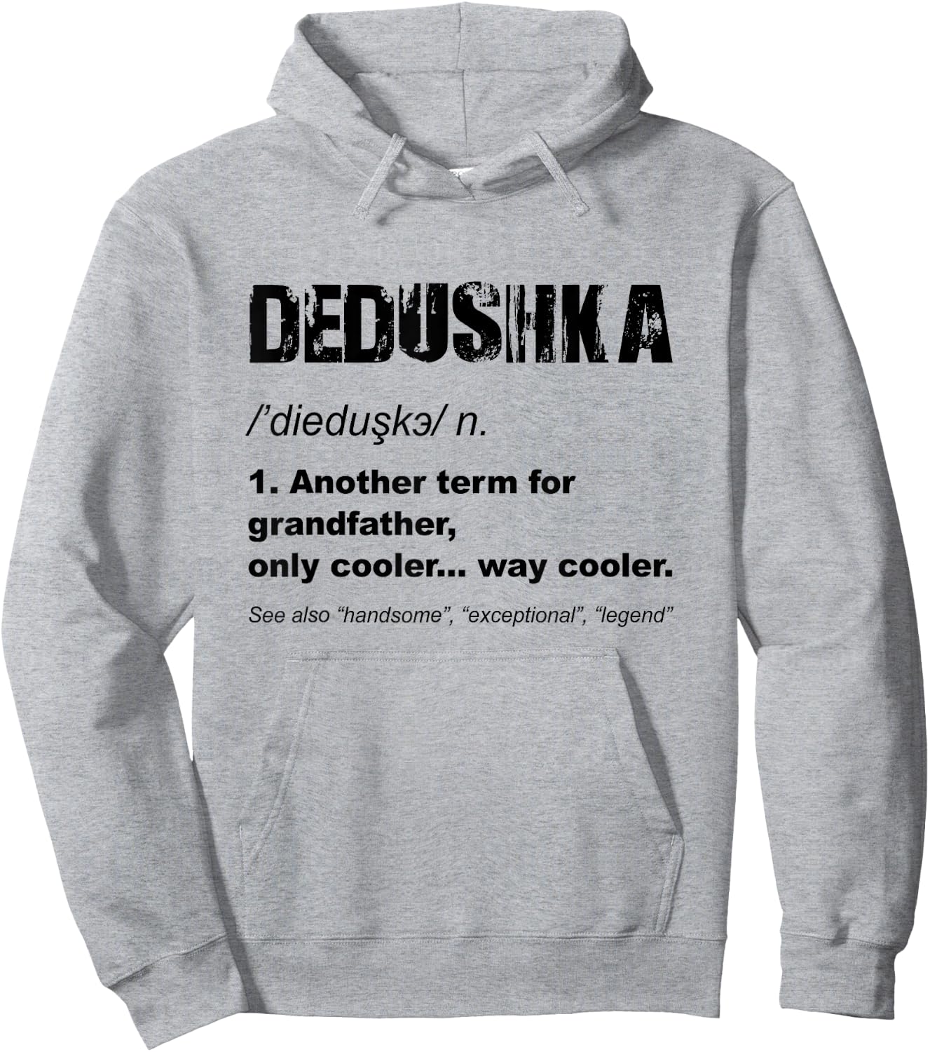 Dedushka Russian Grandpa Fathers Day Funny Dedushka Hoodie - Hoodie | Ash
