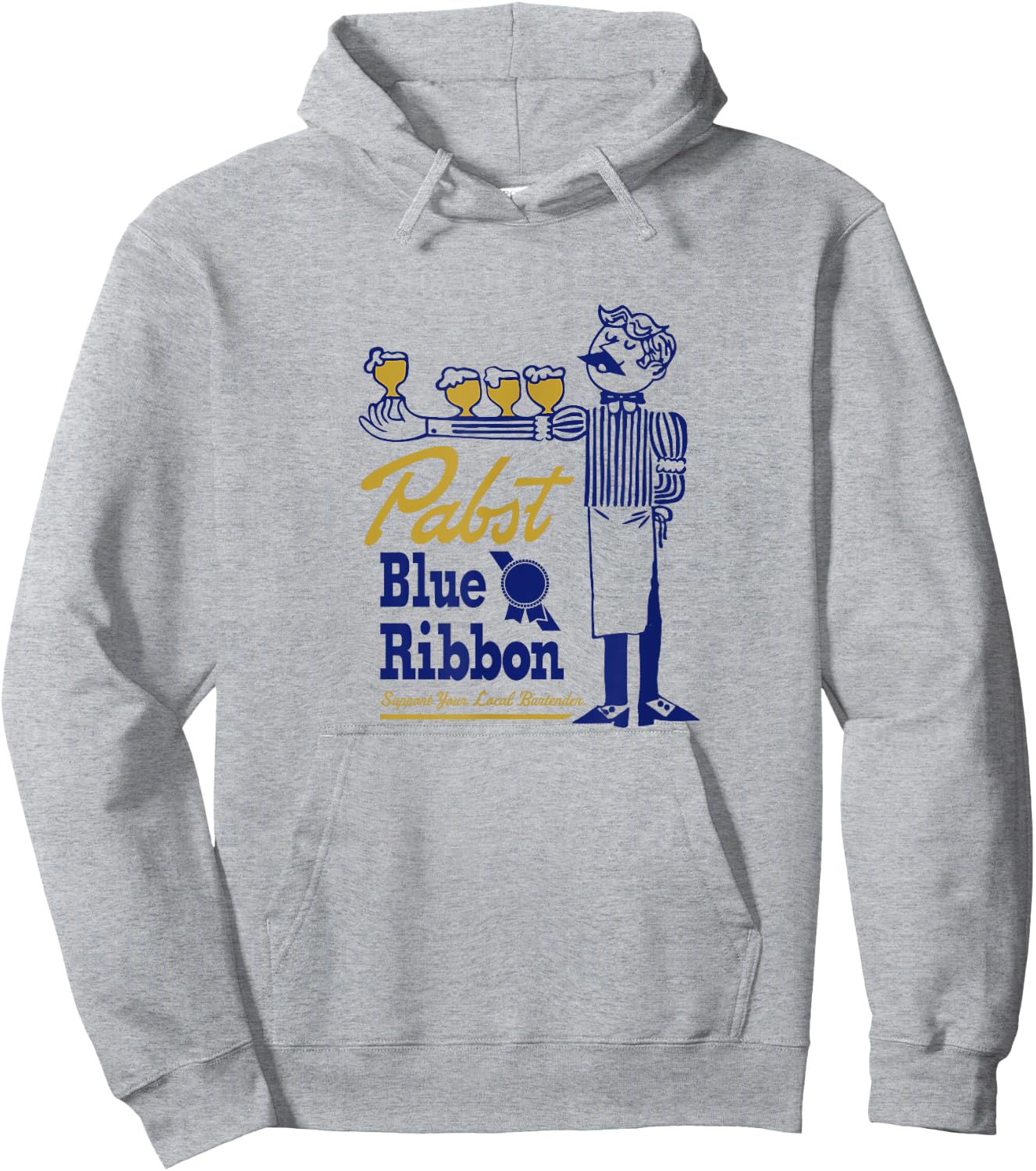Pabst Blue Ribbon Classic Bartender Hoodie - Hoodie | Ash