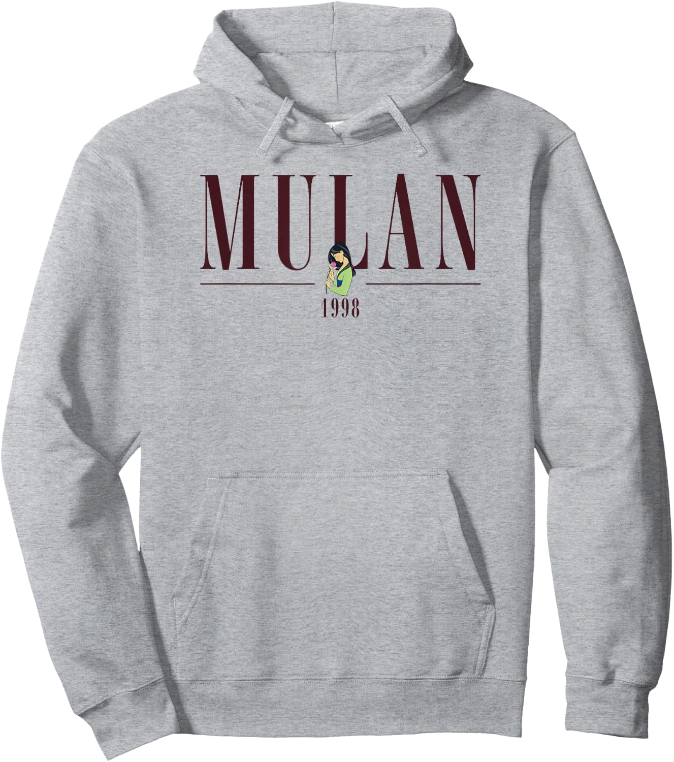 Disney Mulan Title & Portrait Nineteen Ninety-Eight Hoodie - Hoodie | Ash