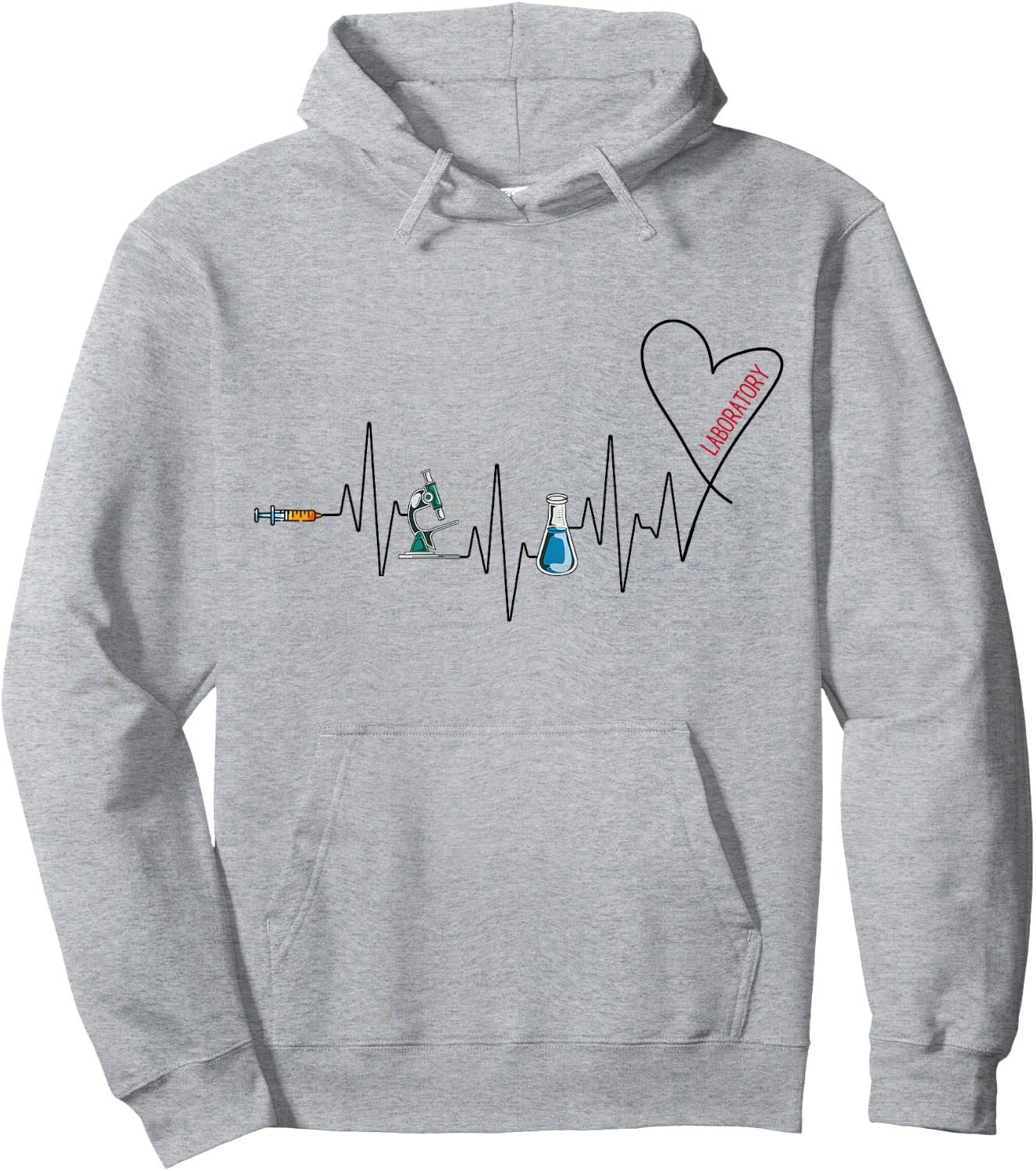 Laboratory Solving Medical Mysteries Women's Grey Hearts , Small, Short Sleeve, Classic Fit, Cotton 50% Polyester 50% Hoodie - Hoodie | Ash