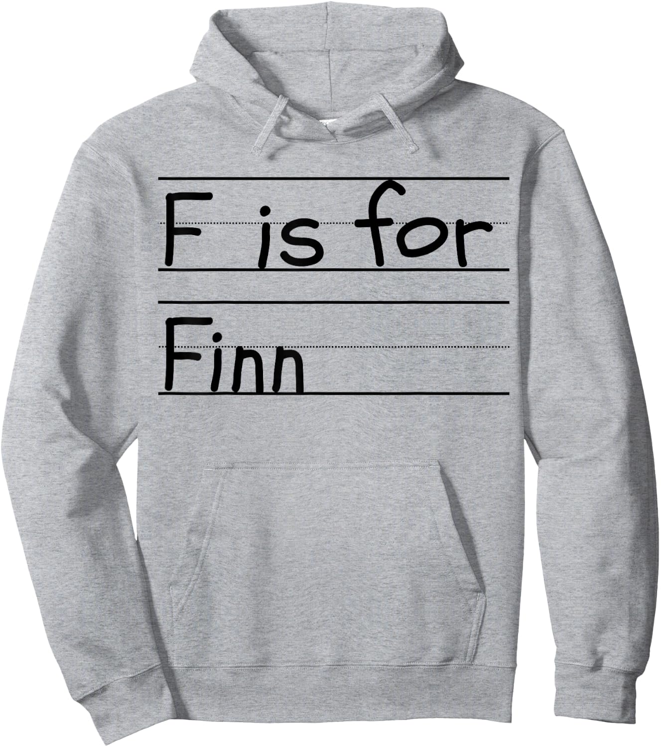 Personalized F is for Finn Name Student Kindergarten Hoodie - Hoodie | Ash