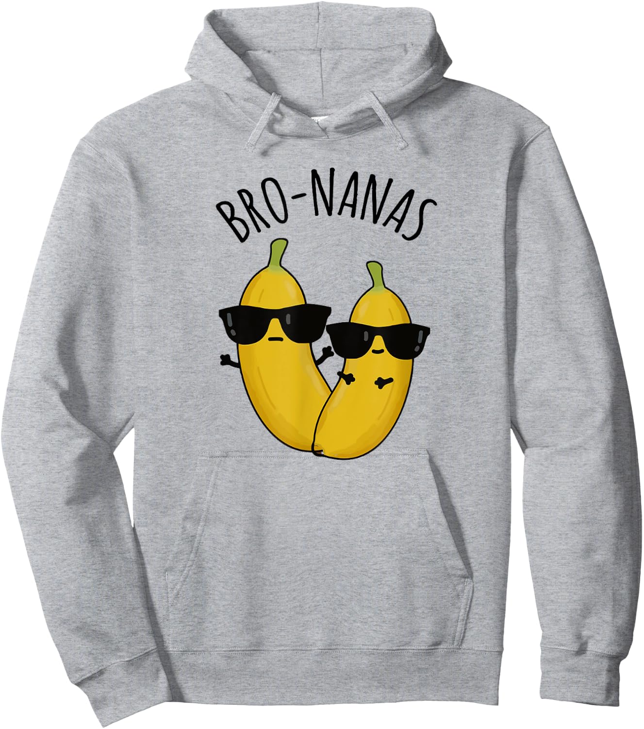 Cool Banana Brothers in Sunglasses, Banana Pun "BRO-NANAS" Hoodie - Hoodie | Ash