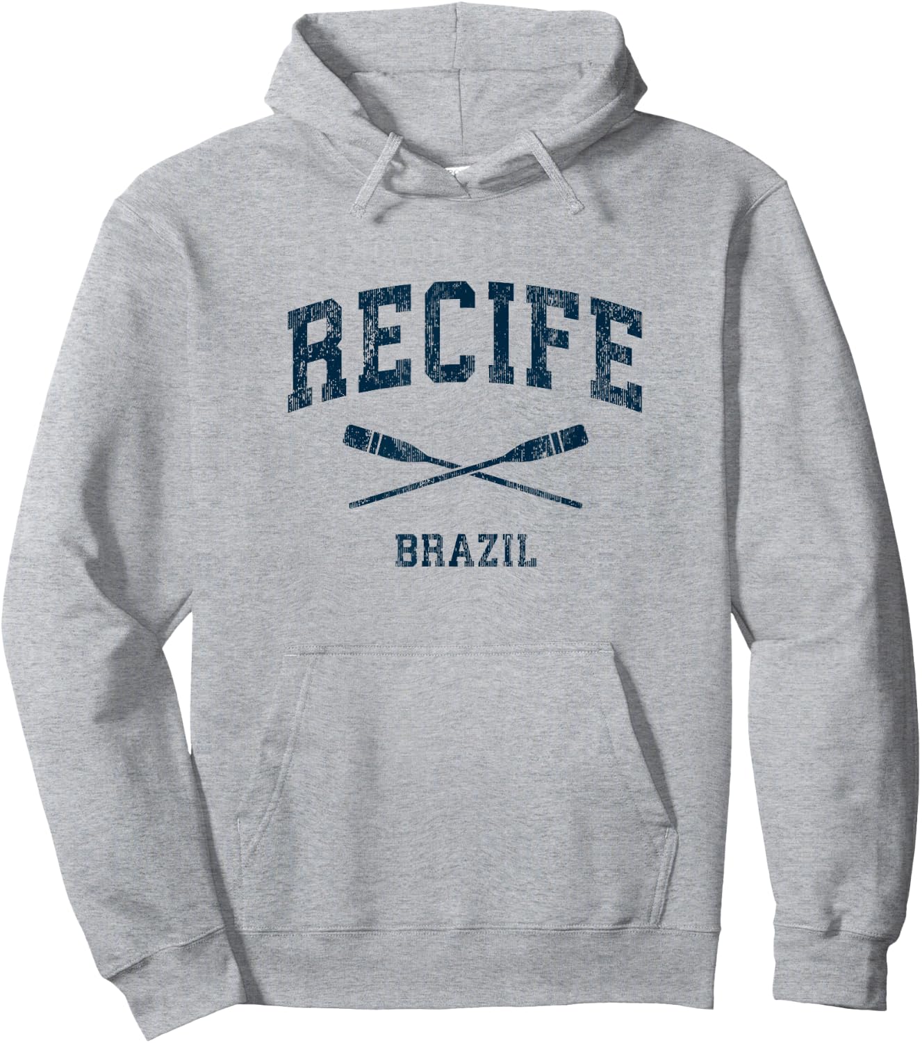Recife Brazil Vintage Nautical Paddles Sports Oars Hoodie - Hoodie | Ash