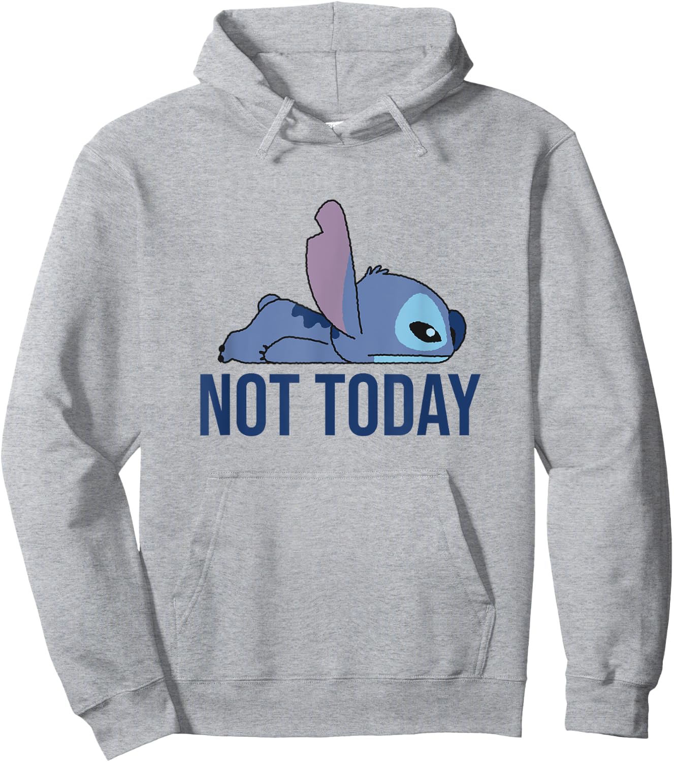 Disney Lilo & Stitch Not Today Lying Down Stitch Side View Hoodie - Hoodie | Ash