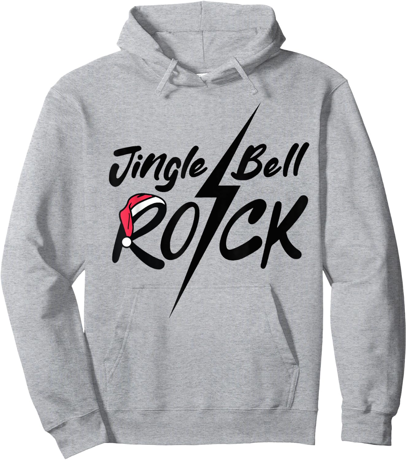 Jingle Bell Rock Rockin' Christmas Tree Retro Music Hoodie - Hoodie | Ash