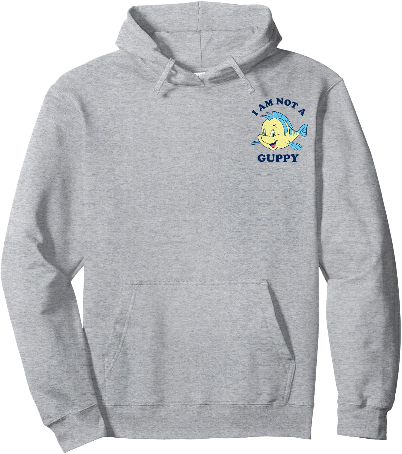 Disney The Little Mermaid Flounder I Am Not A Guppy Pocket Hoodie - Hoodie | Ash