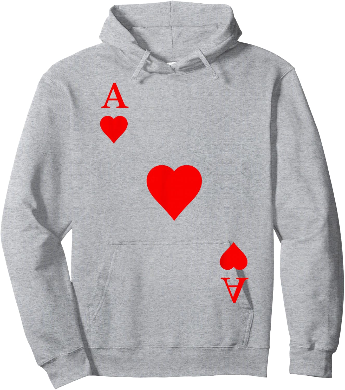 Playing card Ace of hearts Carnival Costume Poker Hoodie - Hoodie | Ash