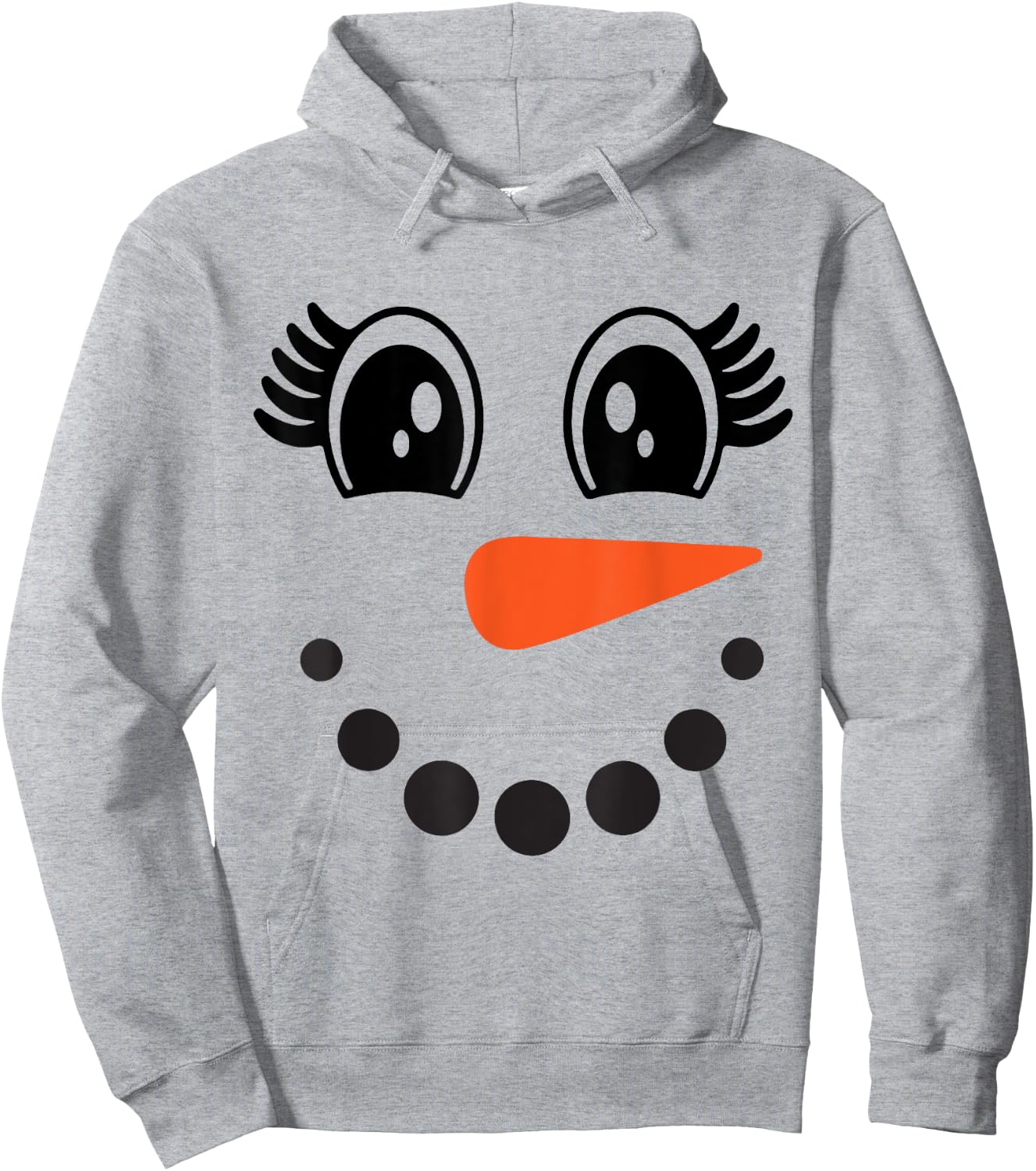 Snowman Girl Face For Girls Christmas Winter Hoodie - Hoodie | Ash