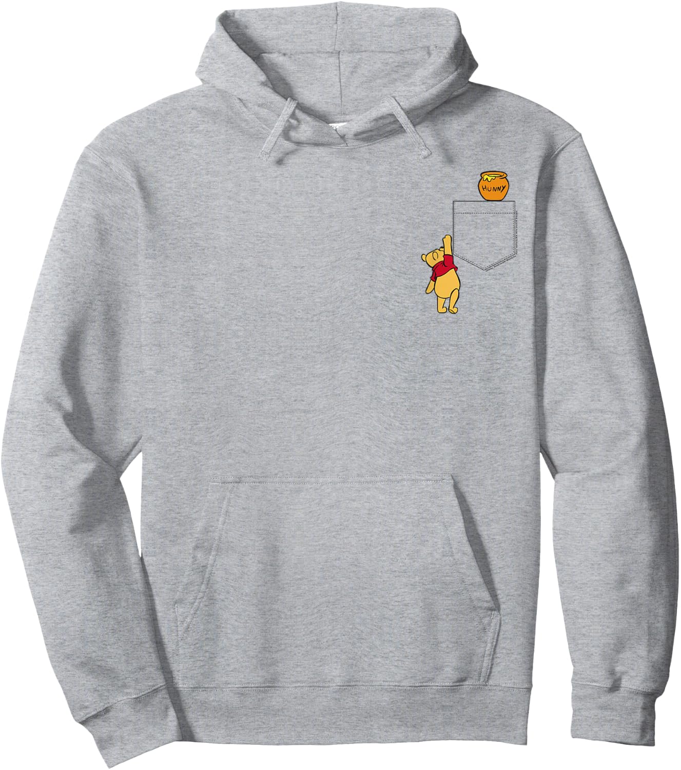 Disney Winnie The Pooh Reaching For Faux Pocket Honey Hoodie - Hoodie | Ash