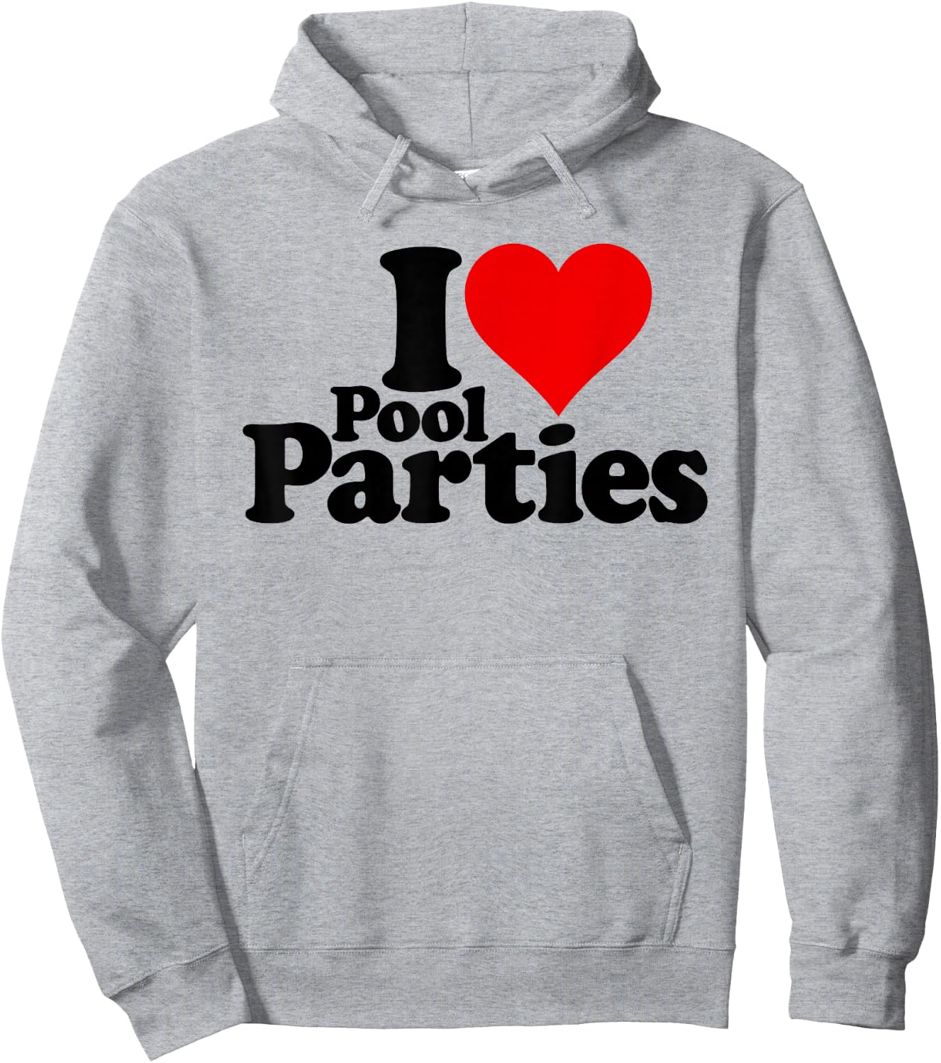 I Love Heart Pool Parties Swimming Pools Hoodie - Hoodie | Ash