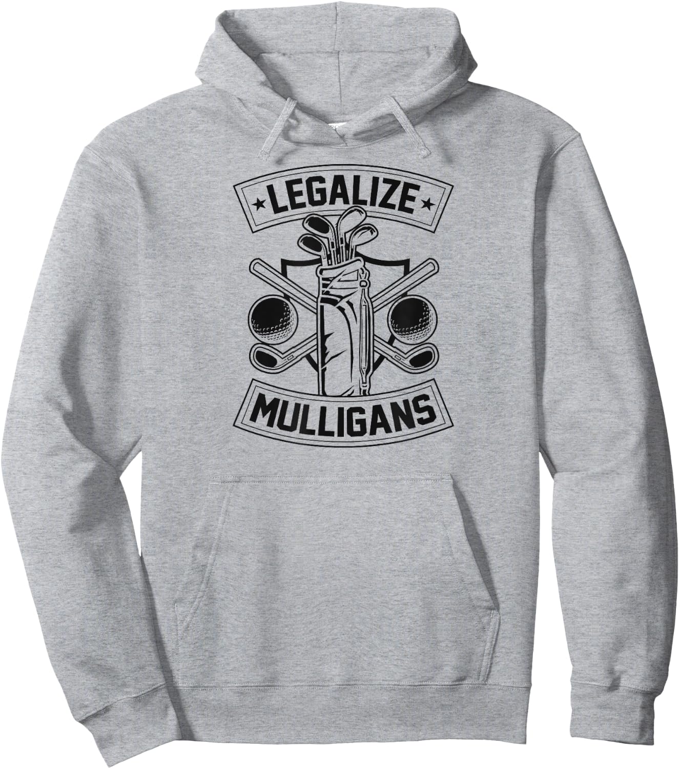 Legalize Mulligans Funny Golf Club And Ball Dad Joke Crest Hoodie - Hoodie | Ash
