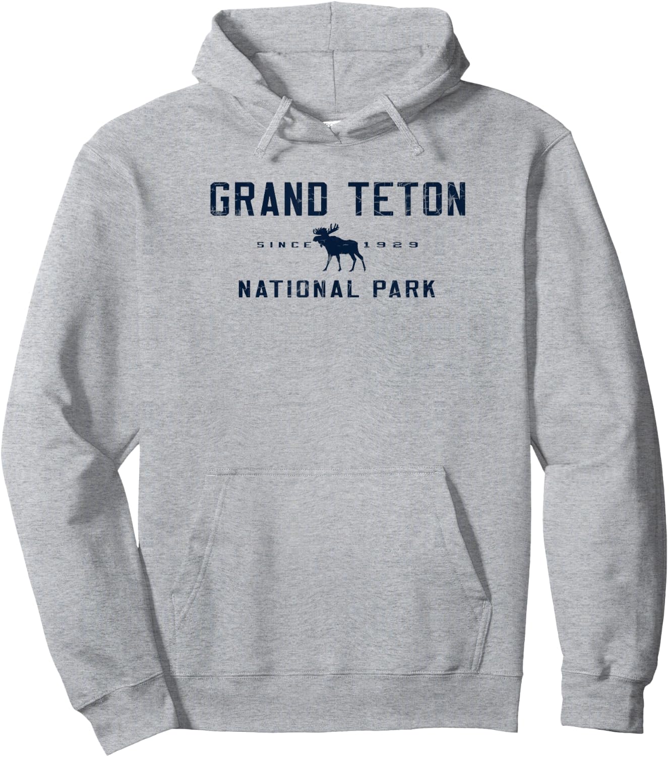 Grand Teton National Park Moose Graphic Hoodie - Hoodie | Ash