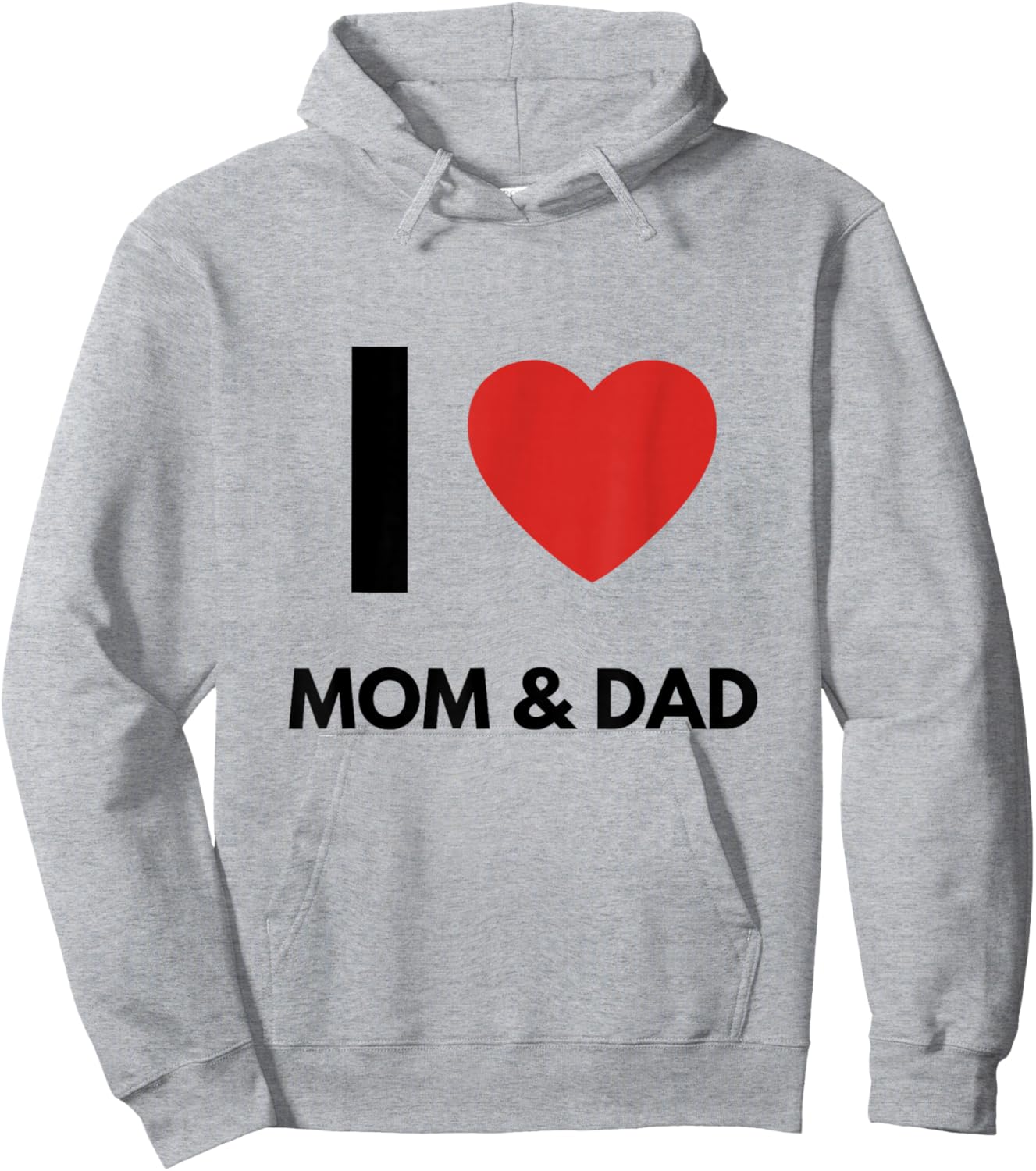 I Love Mom & Dad | Parent Hearts Hoodie - Hoodie | Ash