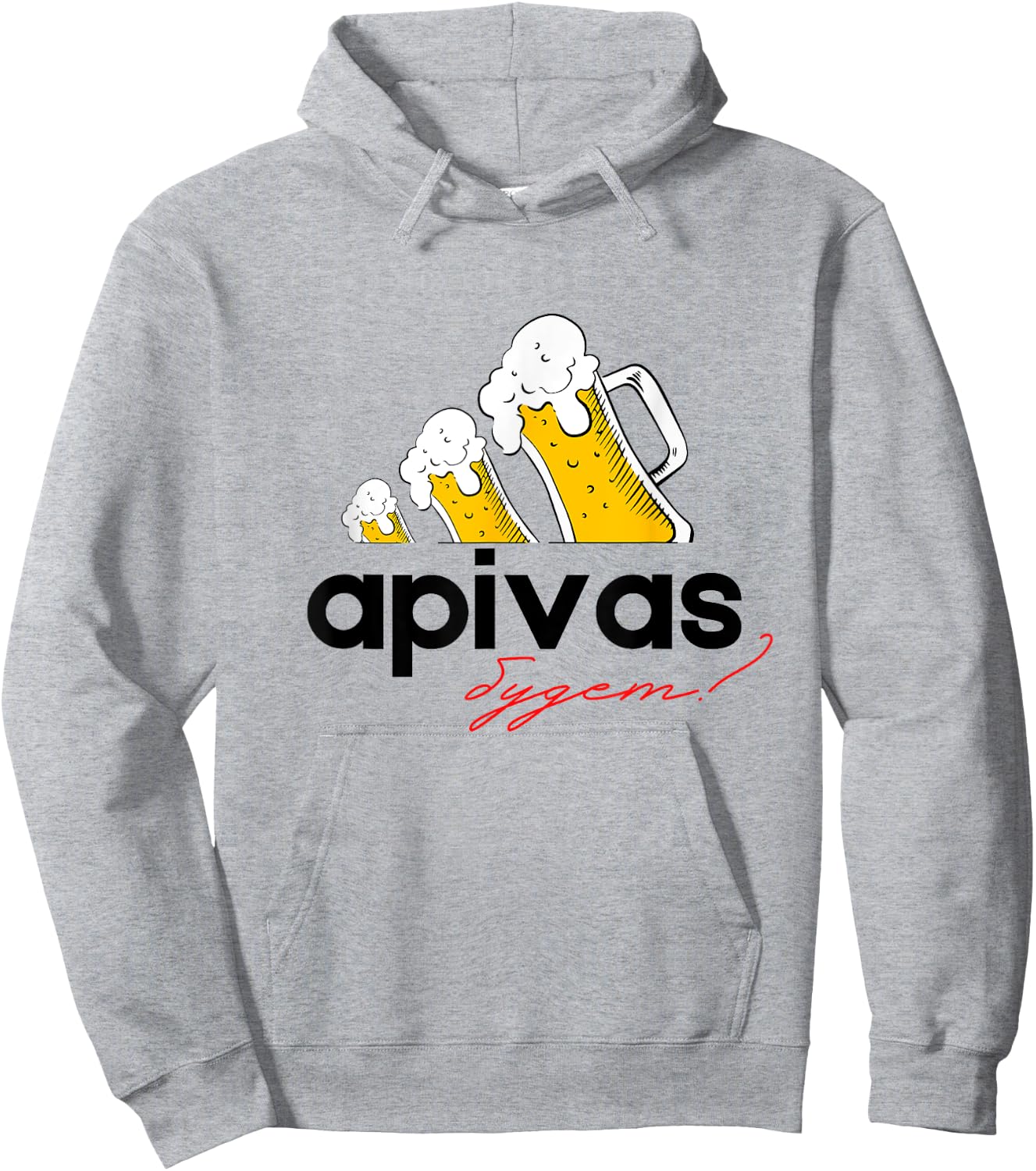 Beer APIVAS Funny Russian Hoodie - Hoodie | Ash