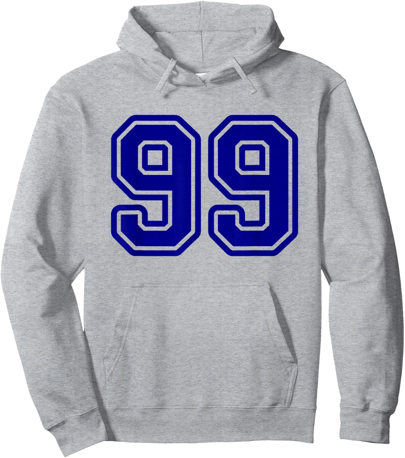 Number #99 Blue Sport Varsity Number 99 Hoodie - Hoodie | Ash
