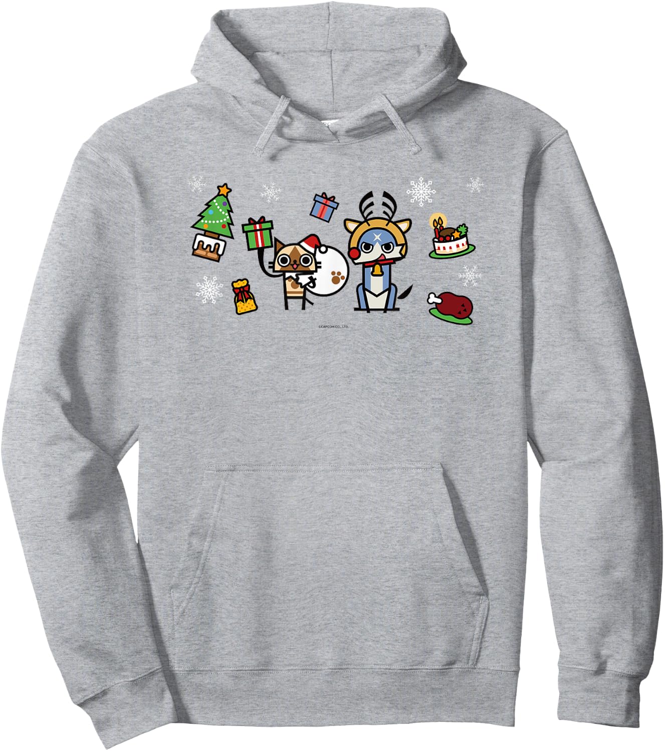 Monster Hunter Rise: Sunbreak Palamute＆Palico Christmas (B) Hoodie - Hoodie | Ash
