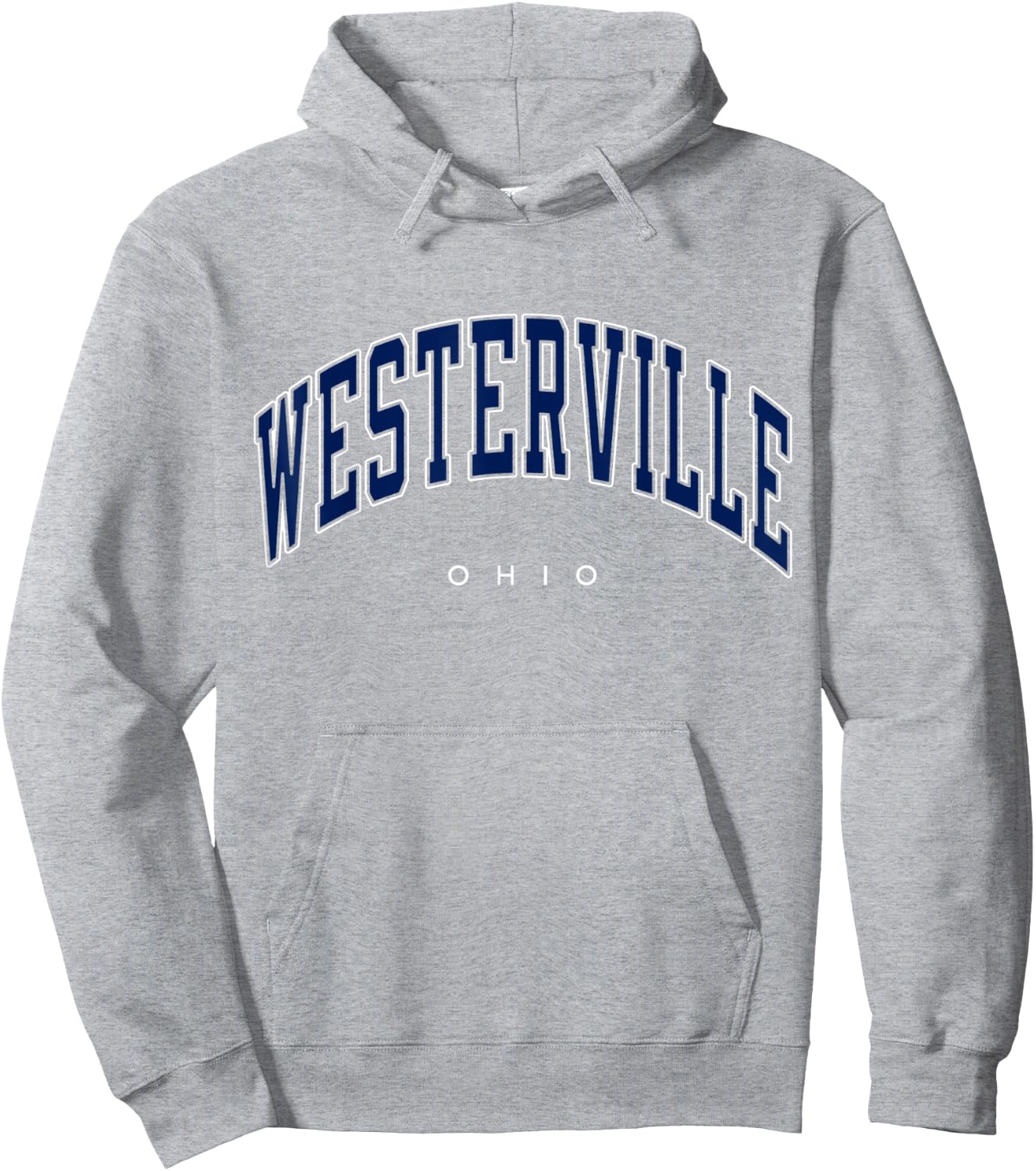 Westerville Ohio OH Varsity Style Navy Text Hoodie - Hoodie | Ash