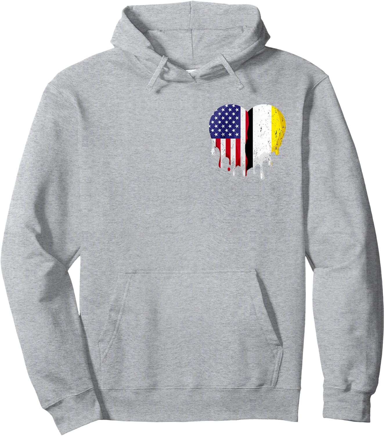 Garifuna Heritage American Grown Heart Garifuna Flag Hoodie - Hoodie | Ash
