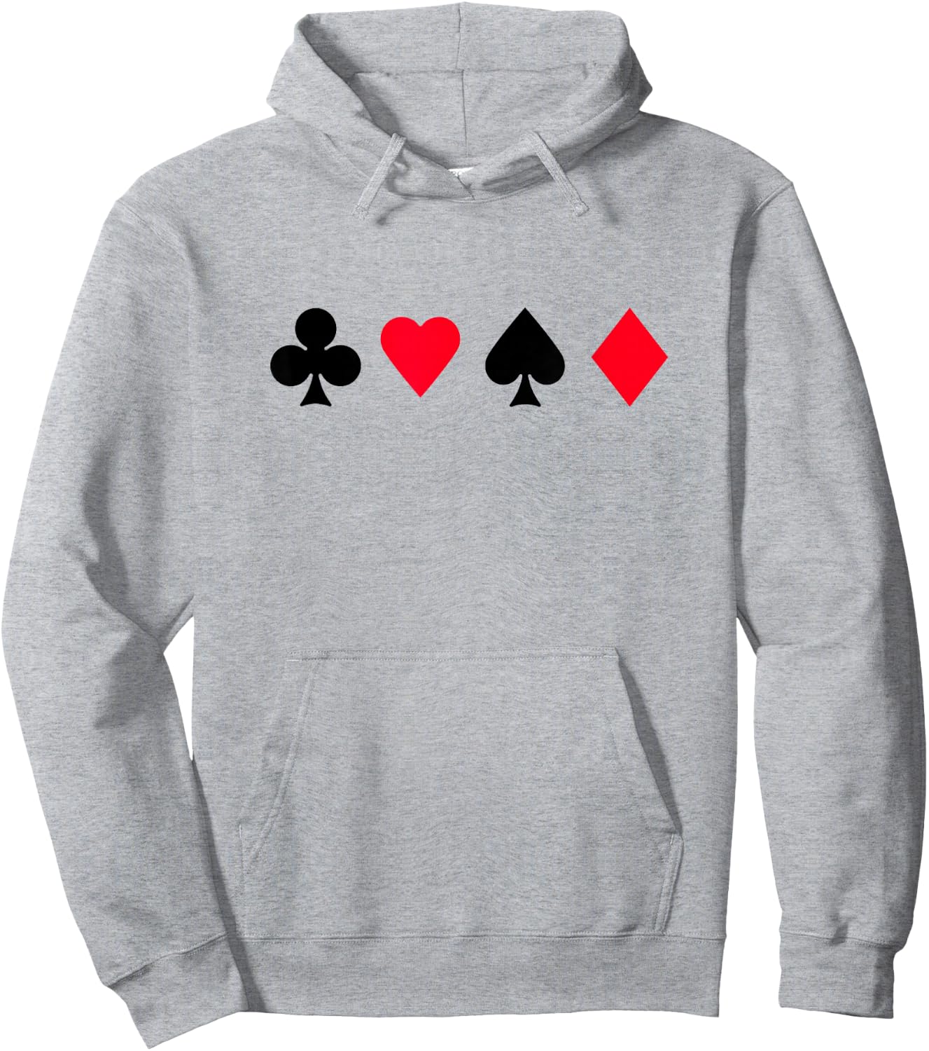 Clubs Spades Hearts Diamonds Playing Card Casino Hoodie - Hoodie | Ash