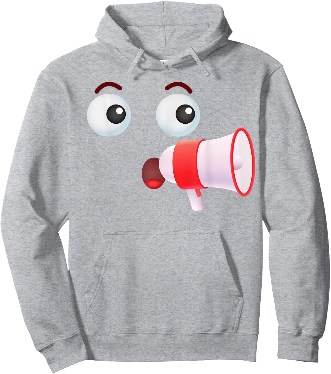 Group Costume Team Outfit Tour Guide Megaphone Emoticon Hoodie - Hoodie | Ash