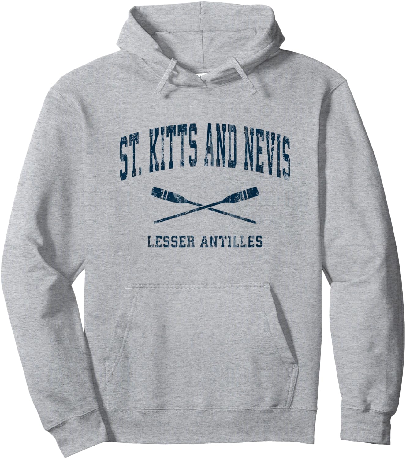 St. Kitts and Nevis Vintage Nautical Paddles Sports Oars Hoodie - Hoodie | Ash